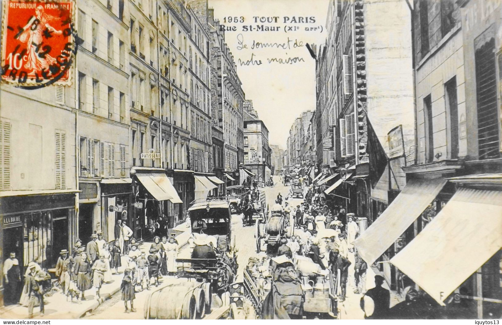 CPA. [75] > TOUT PARIS > N° 1953 - RUE ST-MAUR - (XIe Arrt.) - 1911 - Coll. F. Fleury - TBE - Arrondissement: 11