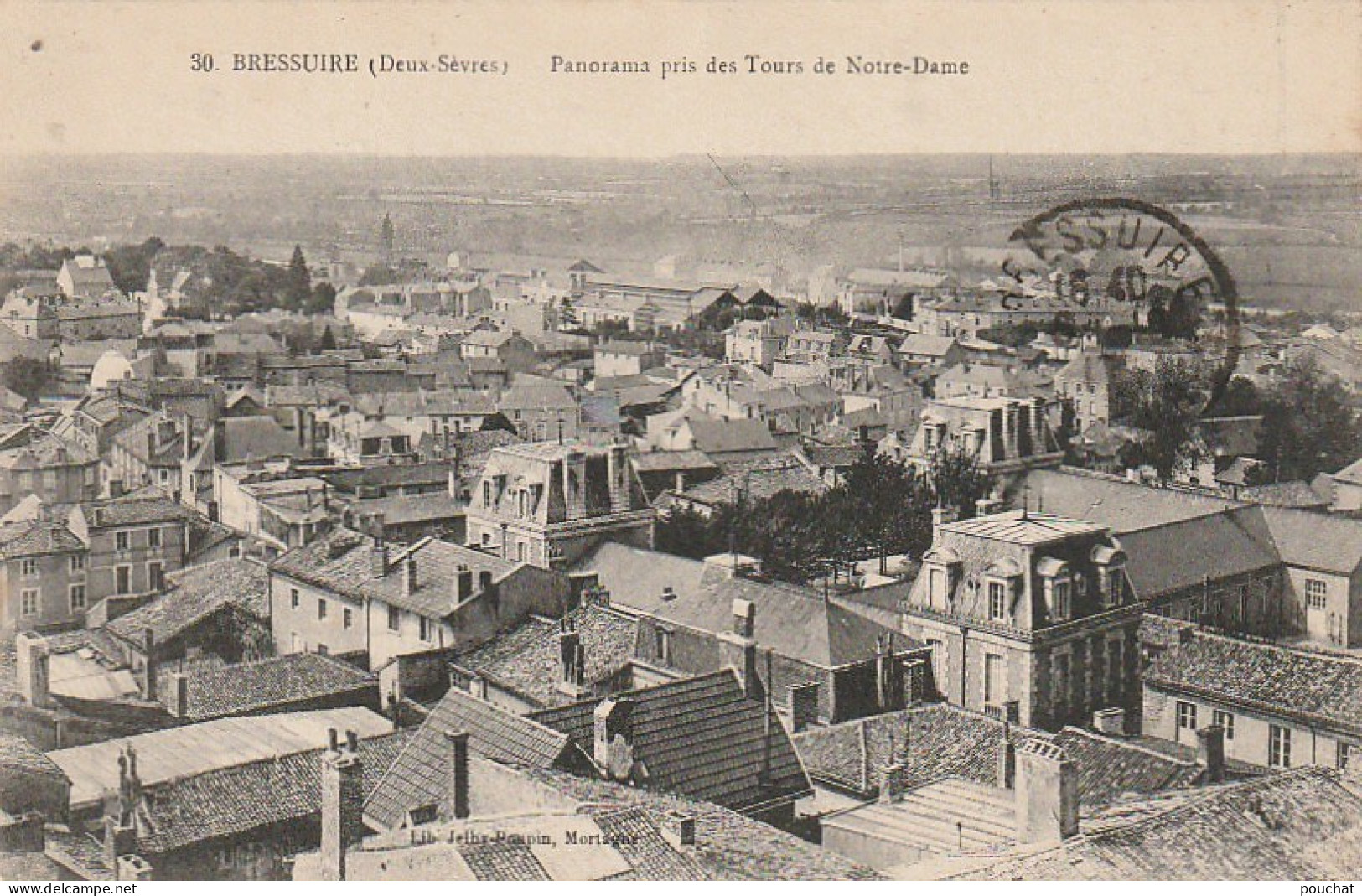 JA 23 -(79)  BRESSUIRE - PANORAMA PRIS DES TOURS DE NOTRE DAME  - 2 SCANS  - Bressuire