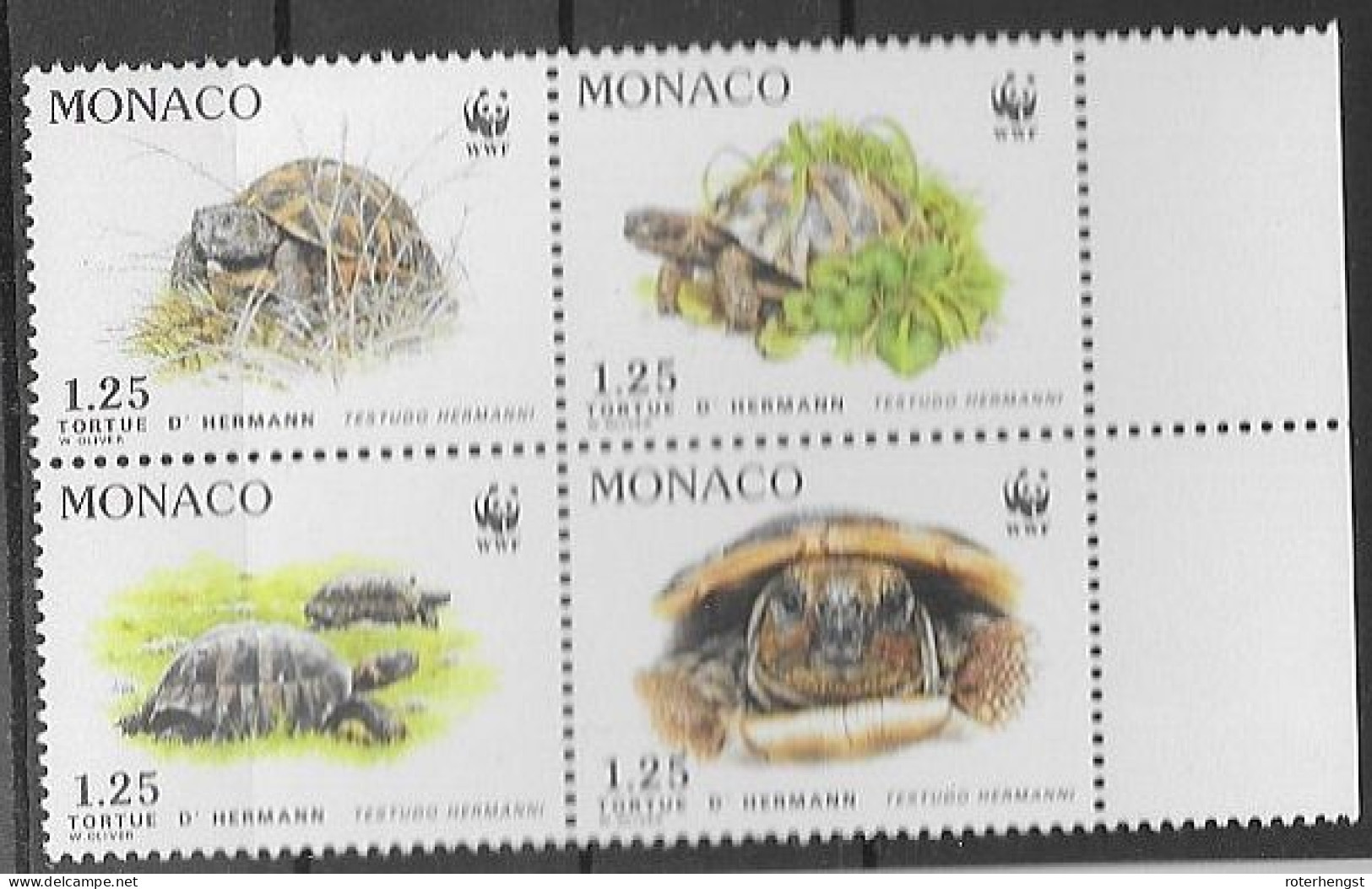 Monaco Turtles Set Mnh ** WWF - Unused Stamps
