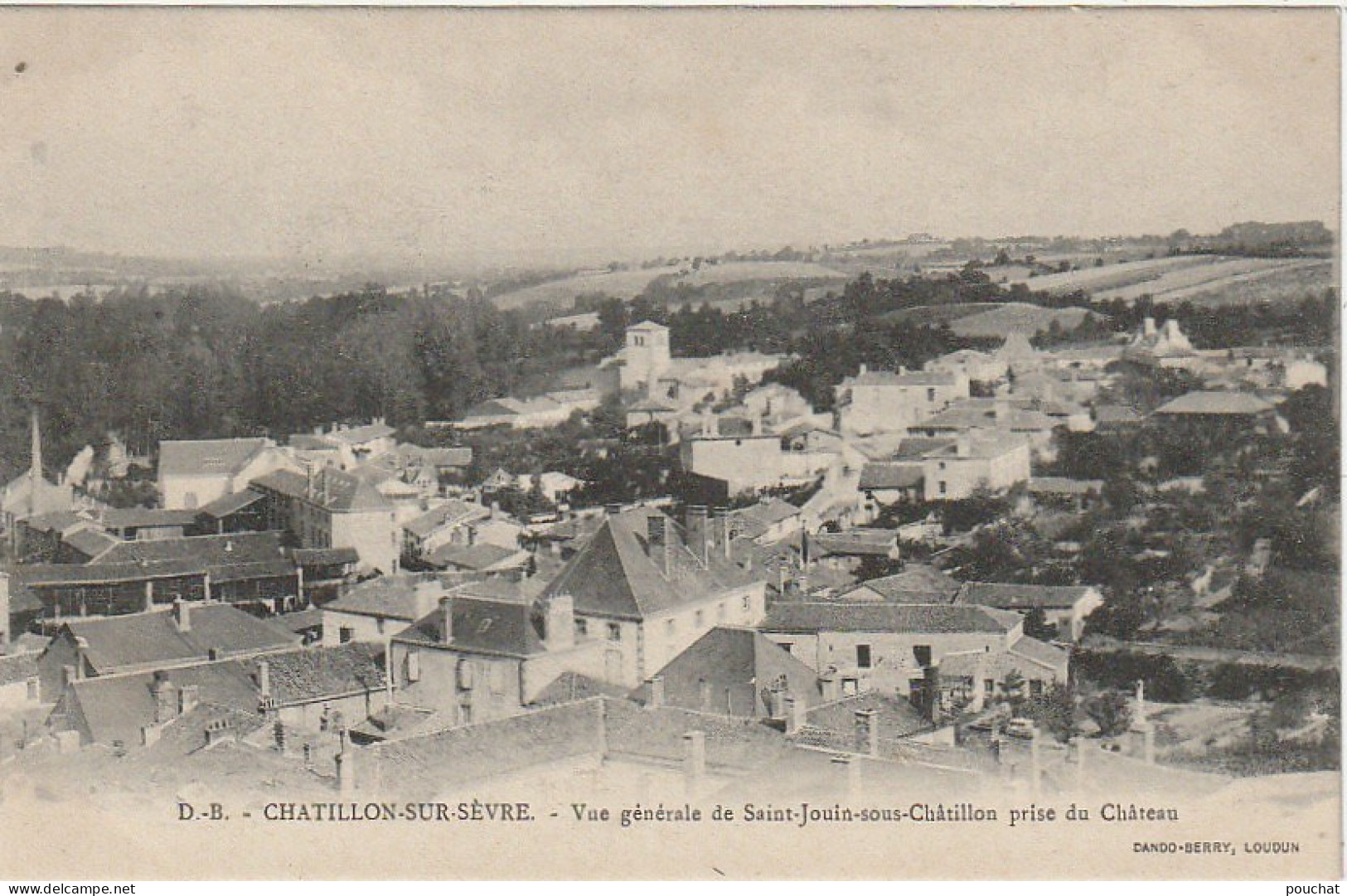 JA 24-(79) CHATILLON SUR SEVRE - VUE GENERALE DE SAINT JOUIN SOUS CHATILLON PRISE DU CHATEAU - 2 SCANS  - Autres & Non Classés