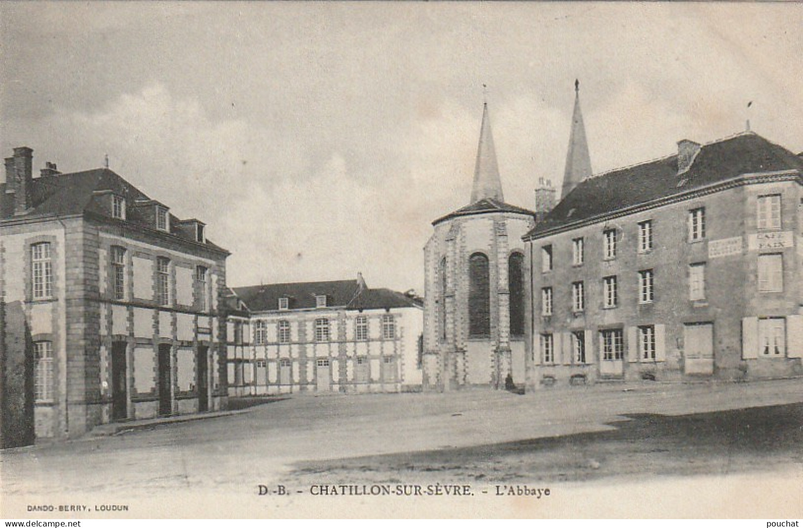 JA 24-(79) CHATILLON SUR SEVRE - L ' ABBAYE - CAFE DE LA PAIX  - 2 SCANS  - Andere & Zonder Classificatie