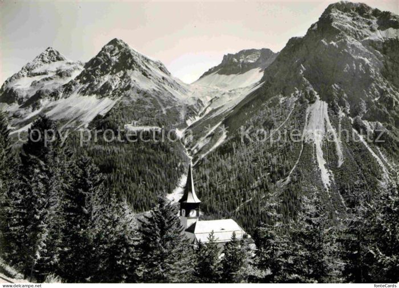 12632680 Arosa GR Dorfkirche Alpenpanorama Arosa - Autres & Non Classés