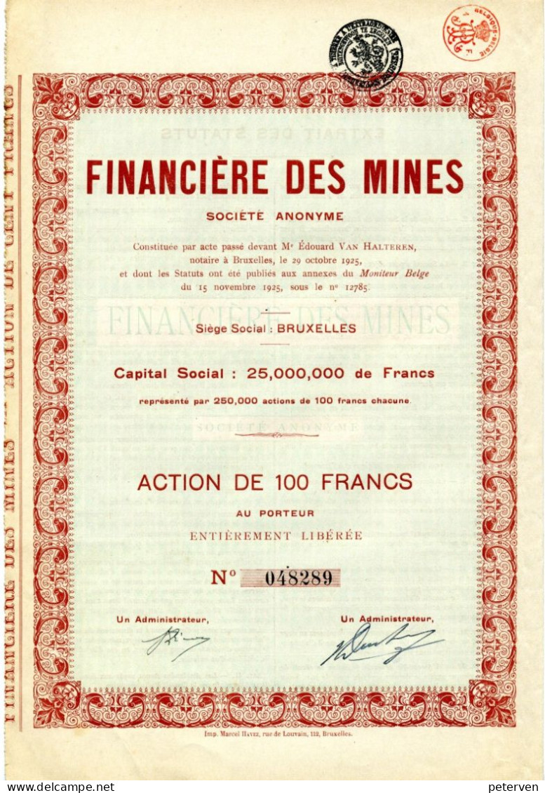 FINANCIÈRE Des MINES - Mijnen