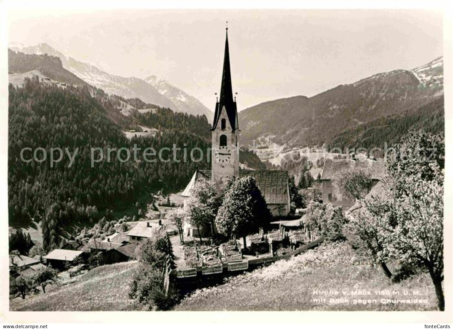 12632331 Malix Kirche Blick Gegen Churwalden Alpen Malix - Autres & Non Classés