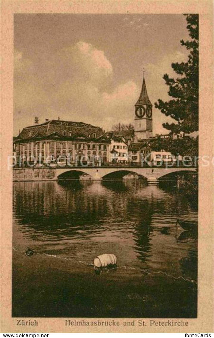 12630821 Zuerich ZH Helmhausbruecke Und St. Peterkirche Zuerich - Andere & Zonder Classificatie