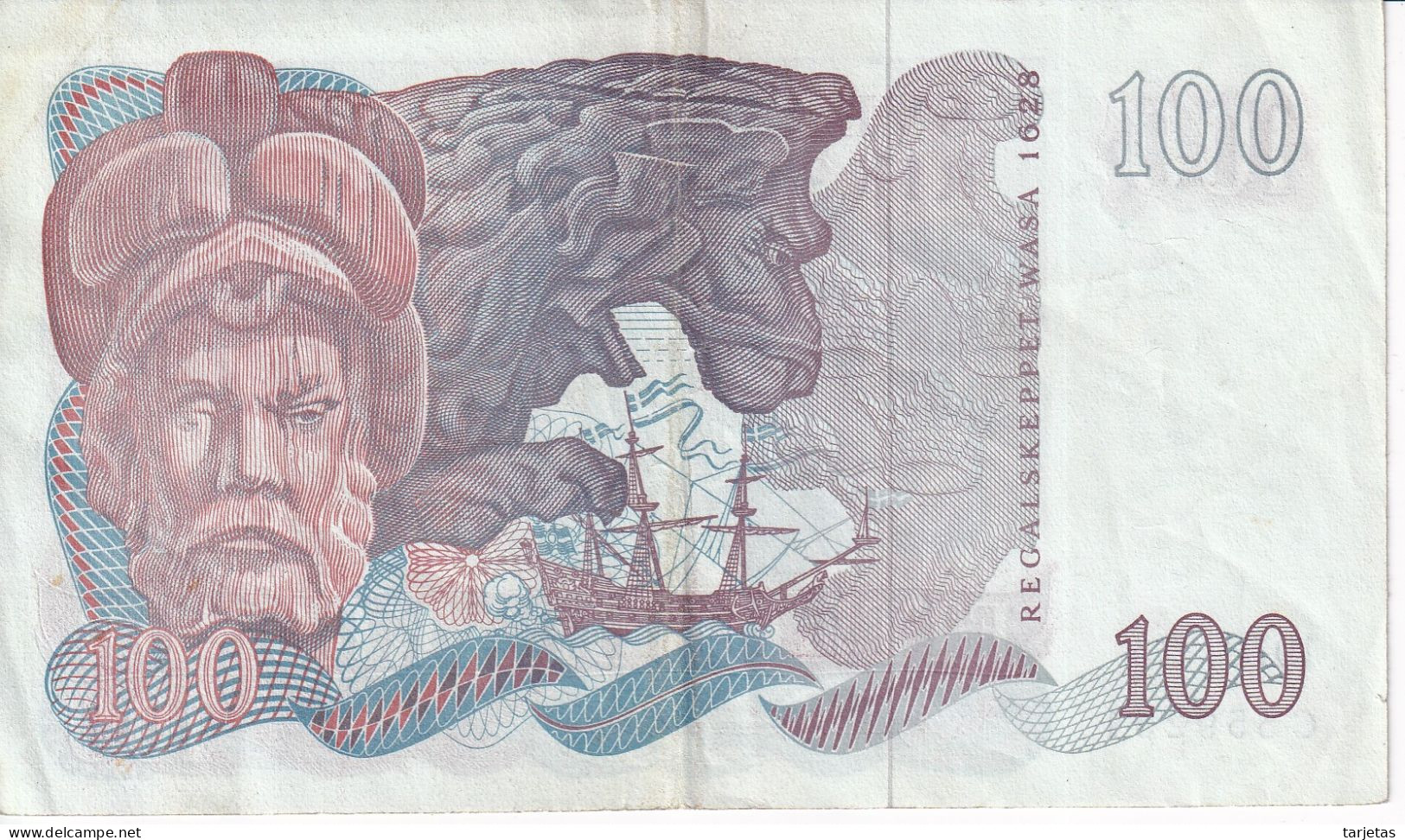 BILLETE DE SUECIA DE 100 KRONOR DEL AÑO 1970 EN CALIDAD EBC (XF)  (BANKNOTE) GUSTAV II ADOLF - Svezia