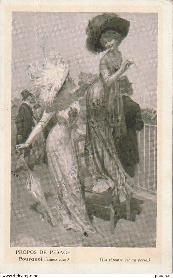 KO 3 - CARTE PUBLICITAIRE MALACEINE - PROPOS DE PESAGE  - ELEGANTES SUR UN CHAMP DE COURSES - 2 SCANS - Werbepostkarten