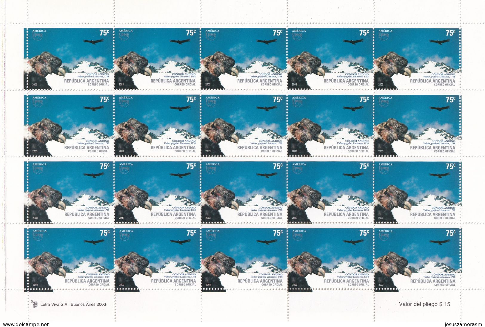 Argentina Nº 2422 Al 2423 En Pliego De 20 Series - Unused Stamps