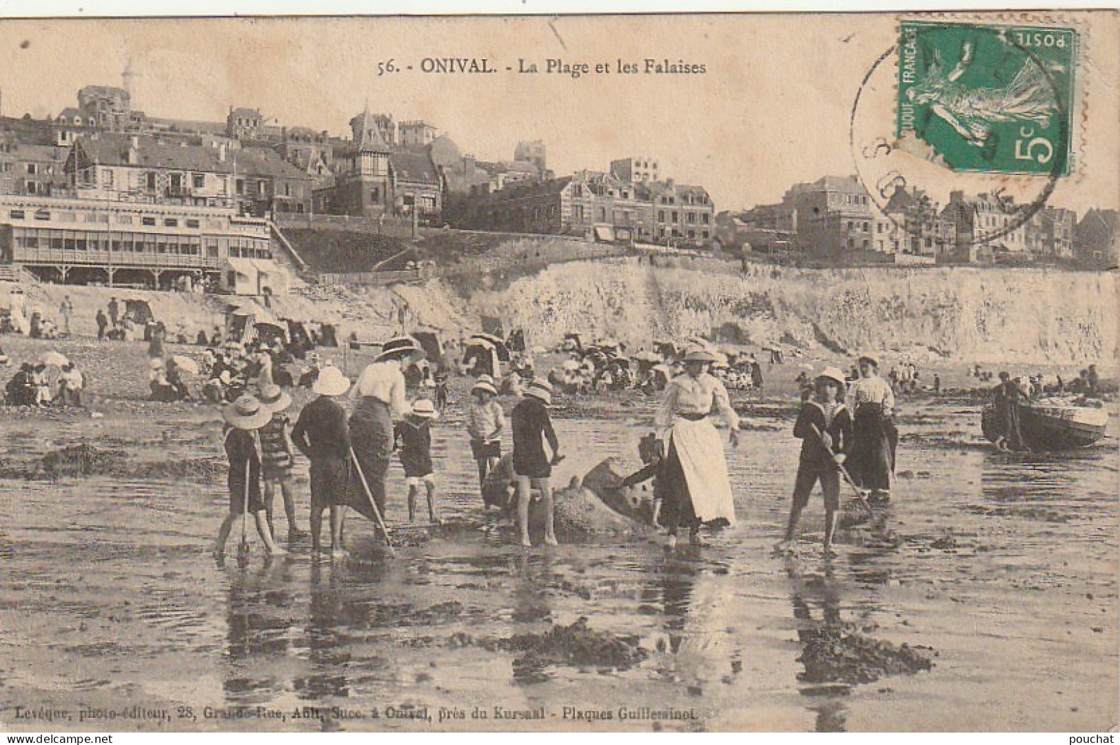 KO 4-(80) ONIVAL - LA PLAGE ET LES FALAISES  - JEUX D' ENFANTS - PECHEURS - 2 SCANS  - Onival