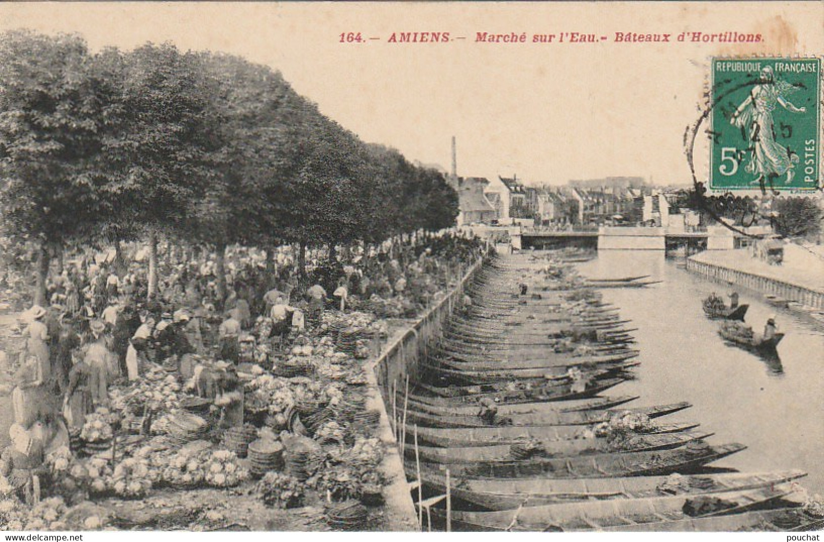 KO 5 -(80) AMIENS - LE MARCHE SUR L' EAU - BATEAUX D' HORTILLONS - MARAICHERS  - 2 SCANS - Amiens