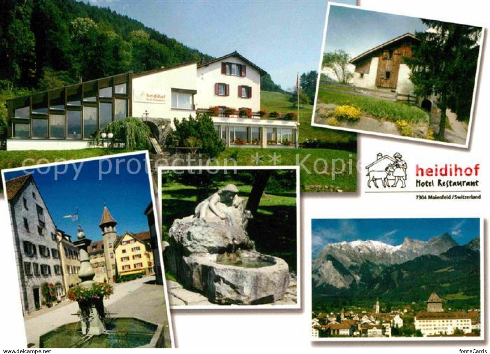 12627561 Maienfeld Hotel Restaurant Heidihof Brunnen Alpenpanorama Maienfeld - Autres & Non Classés