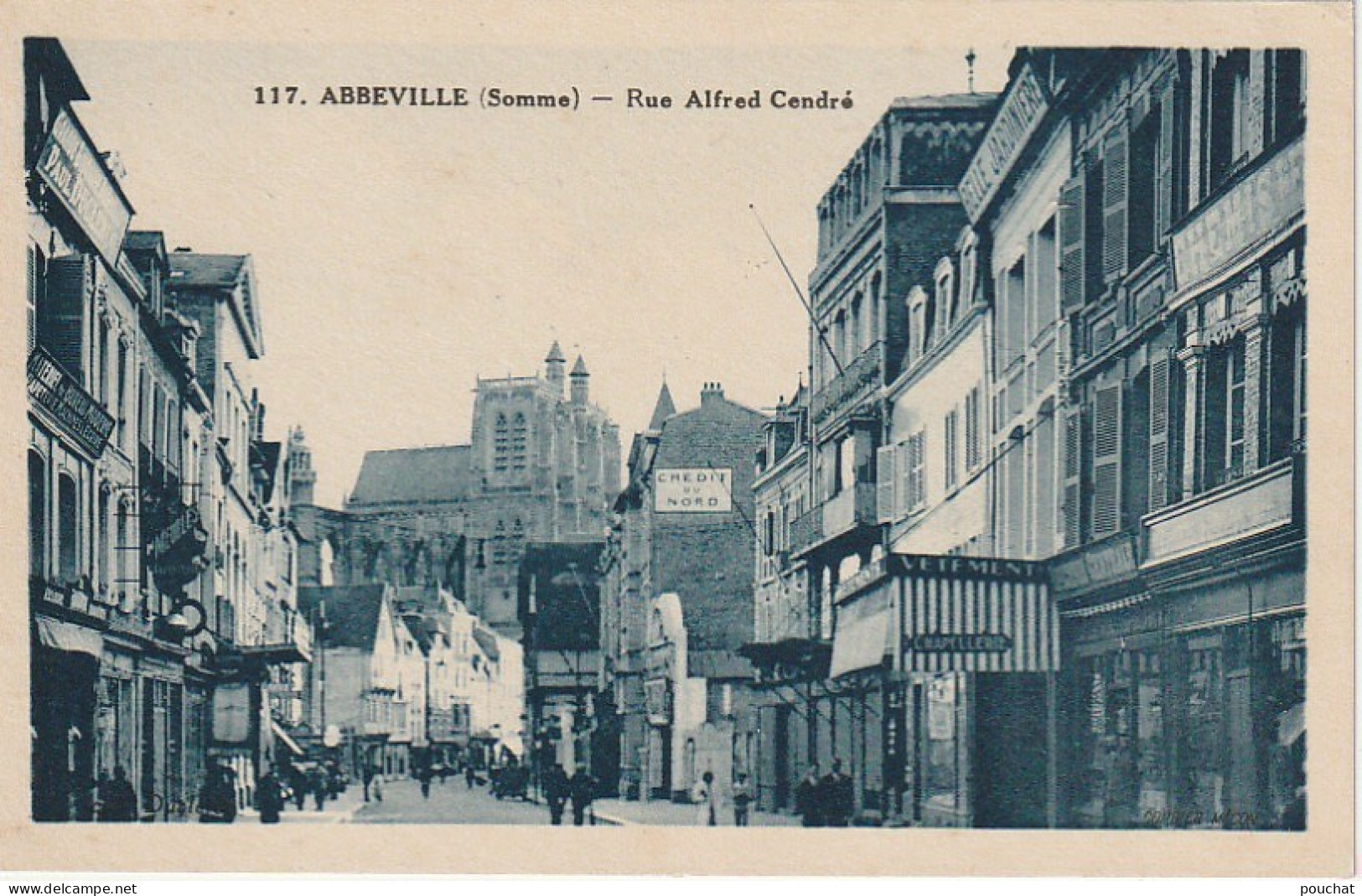 KO 5 -(80) ABBEVILLE - RUE ALFRED CENDRE - COMMERCES - 2 SCANS - Abbeville