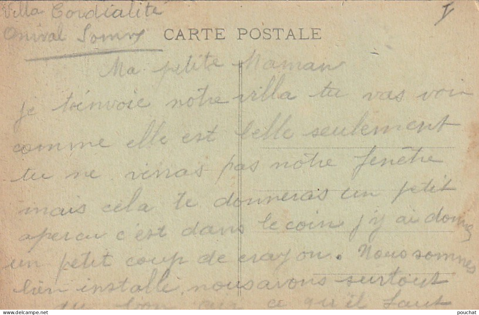 KO 5 -(80) ONIVAL - VILLAS CORDIALITE , FRATERNITE ET SOLIDARITE ( CORRESPONDANCE RESIDENTE )- 2 SCANS - Onival