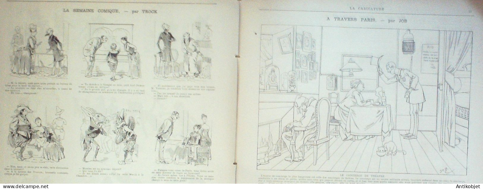 La Caricature 1886 N°317 Engagés Conditionnels Caran D'Ache Cabaret Puist-sans-vin Moron Trock Lorme Sorel - Magazines - Before 1900