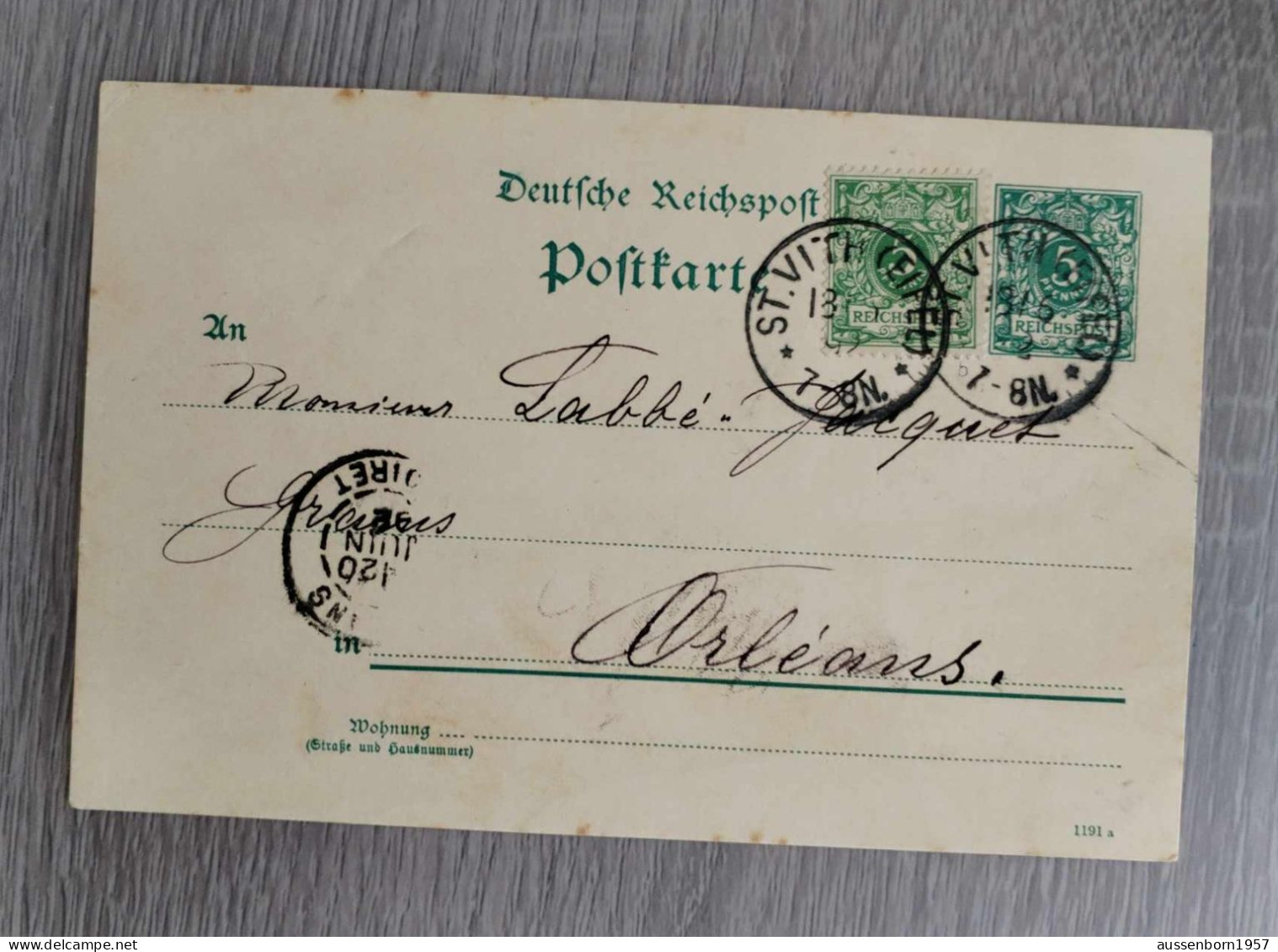 Sankt Vith : Postkarte Nach Orleans : 1892 ? - Saint-Vith - Sankt Vith