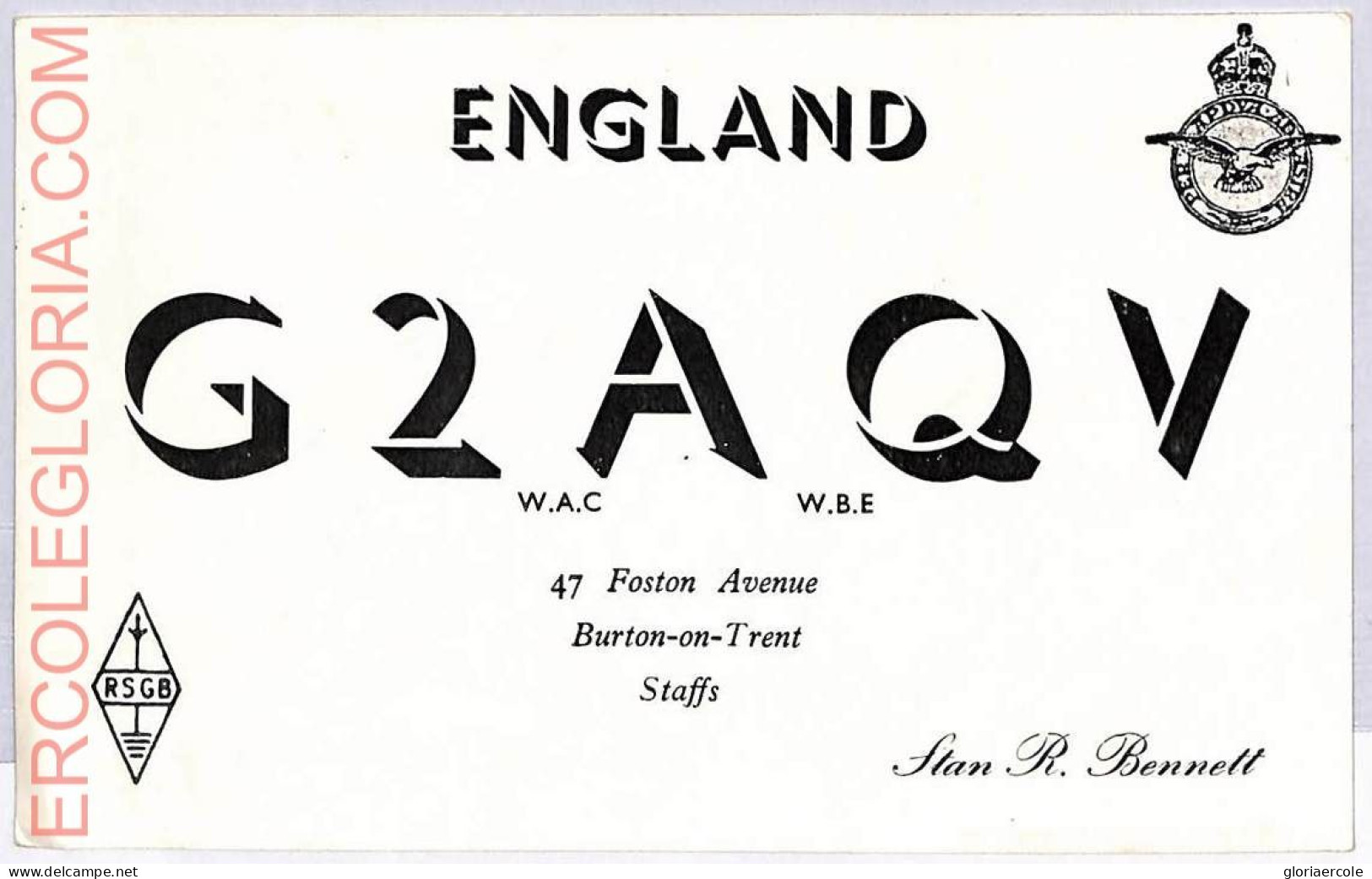 Ad9105 - GREAT BRITAIN - RADIO FREQUENCY CARD - England - 1950 - Radio