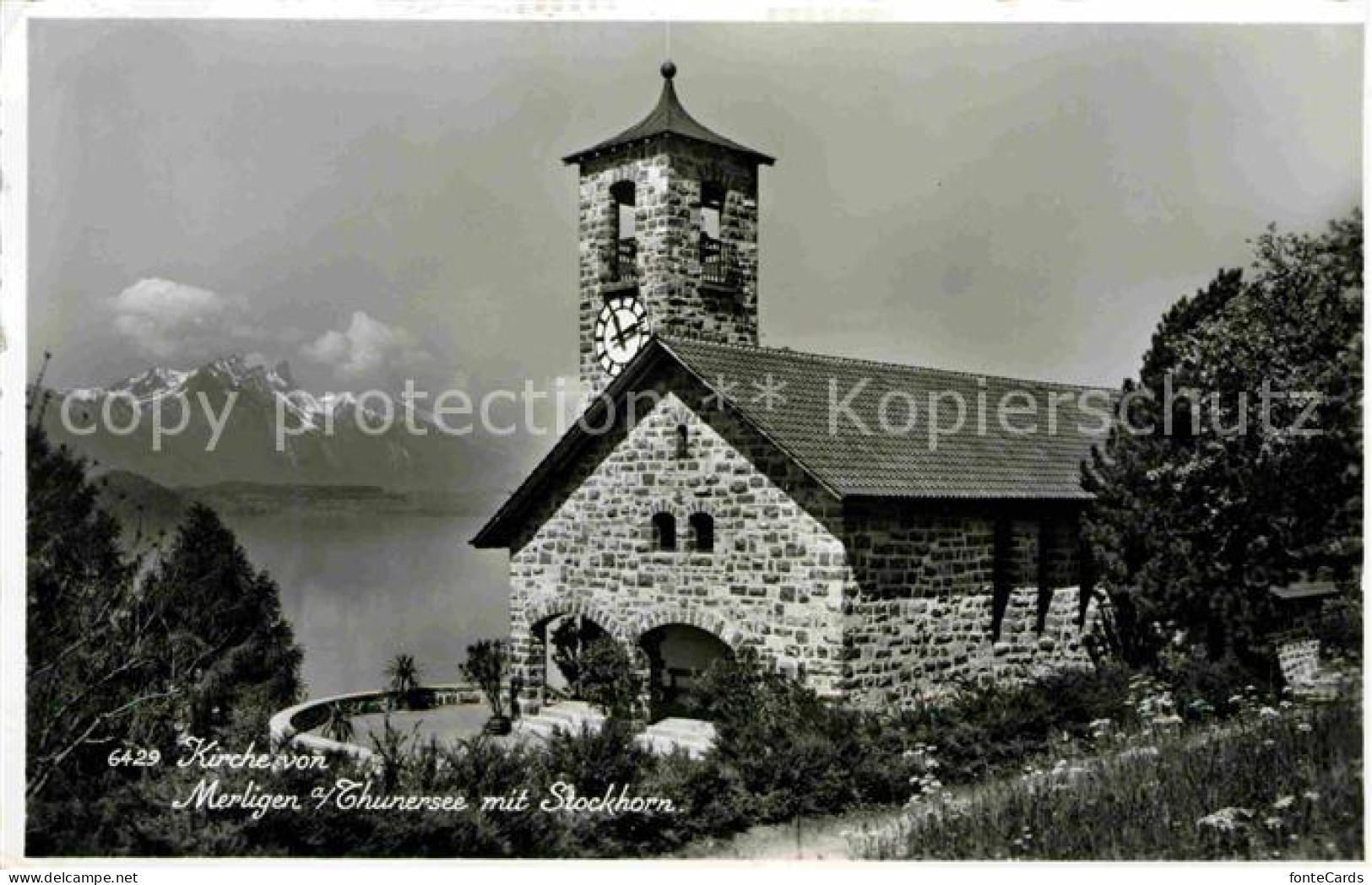 12626063 Merlingen Thunersee Stockhorn Kirche Thun - Otros & Sin Clasificación