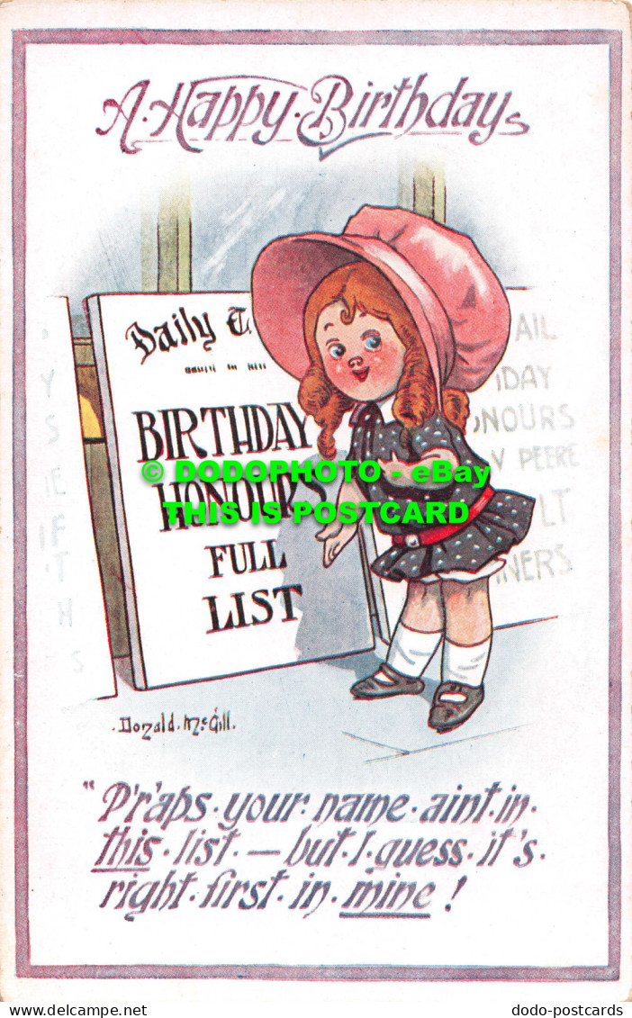R540341 A Happy Birthday. Birthday Honours Full List. Birthday Kiddies. No. A 12 - World
