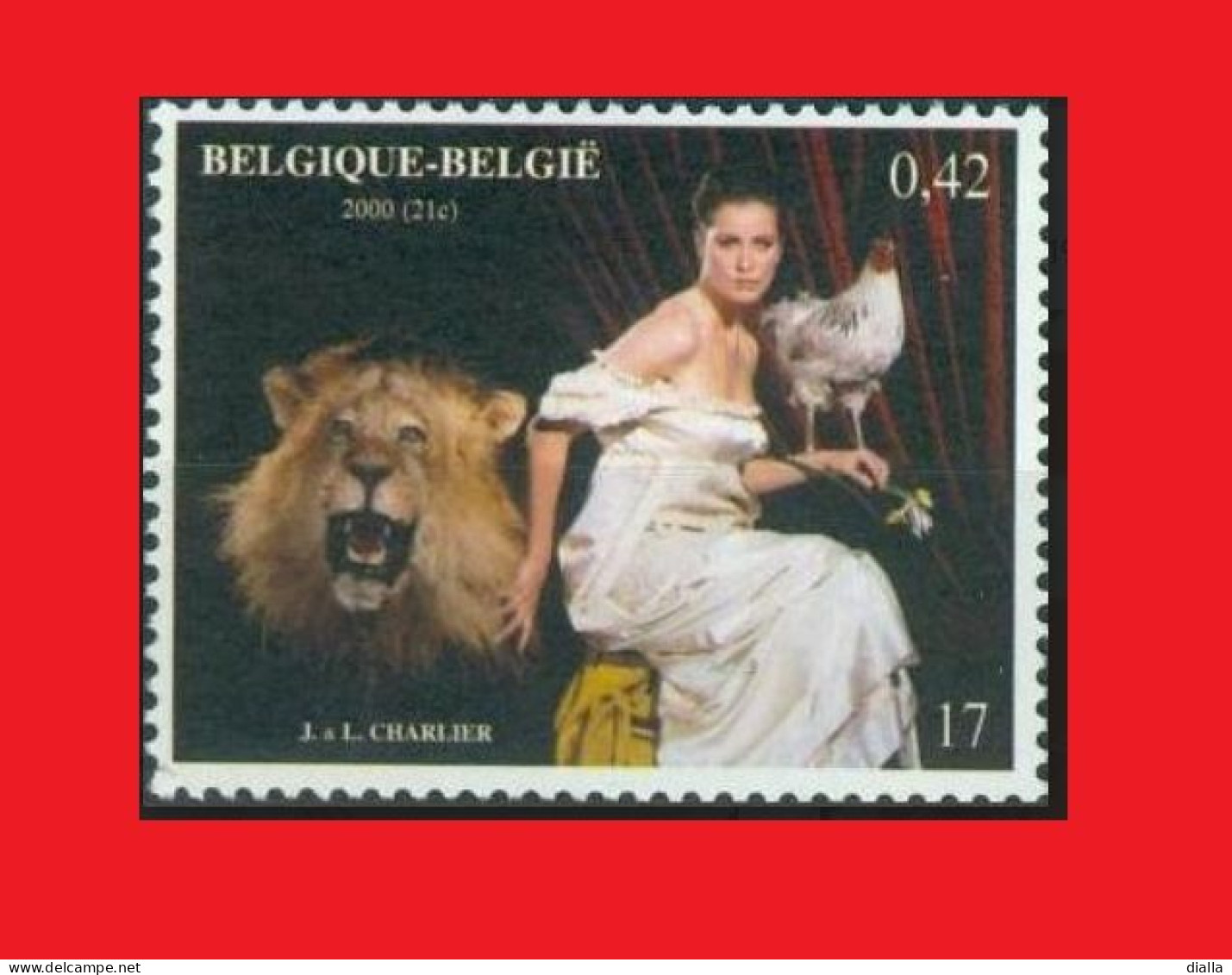 Belgium 2000, Yv. 2929, Art Contemporain, Lion / Coq , Rooster Hahn Gallo MNH ** - Sonstige & Ohne Zuordnung