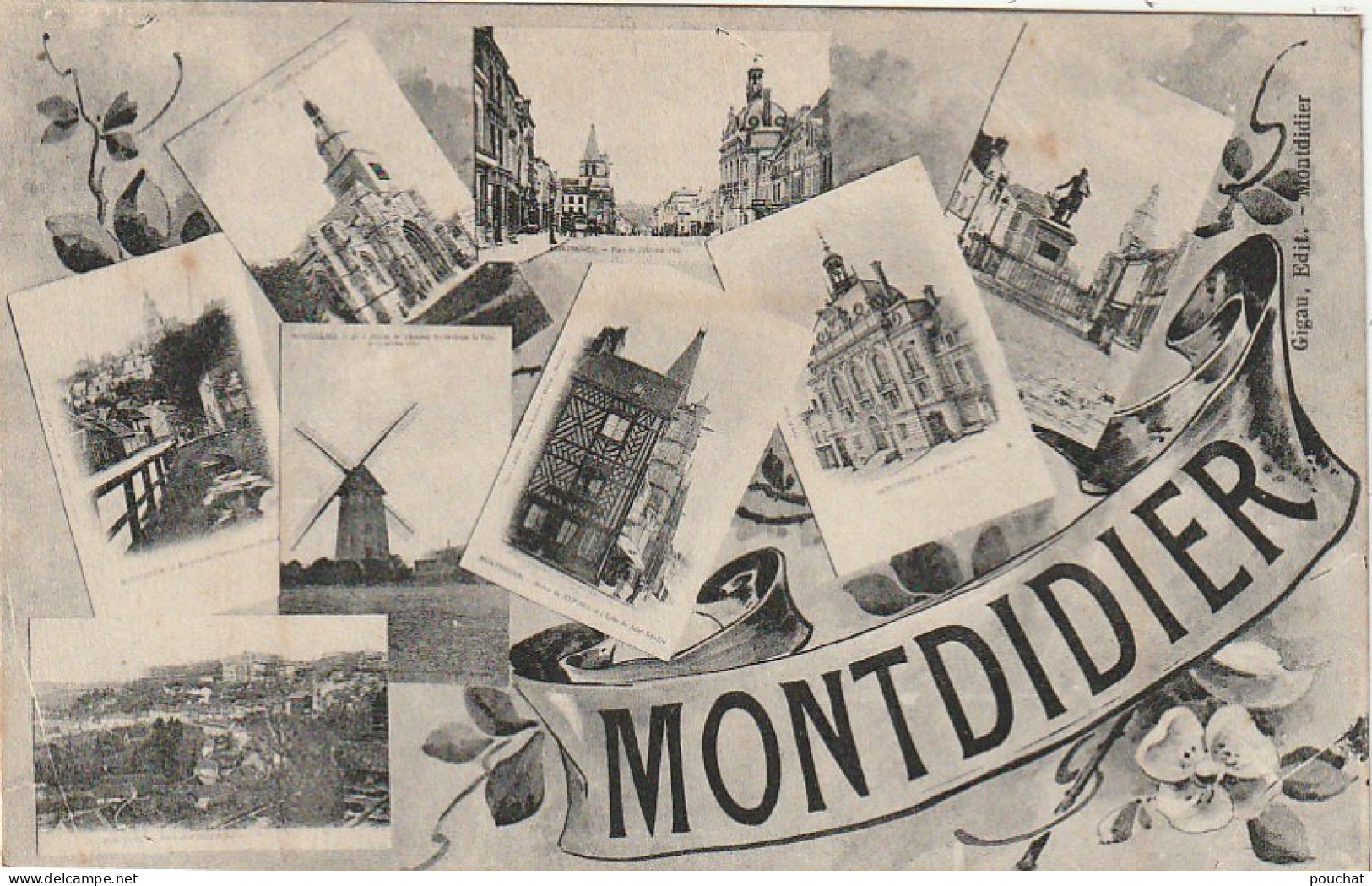 KO 7-(80) MONTDIDIER - CARTE FANTAISIE MULTIVUES  - 2 SCANS - Montdidier