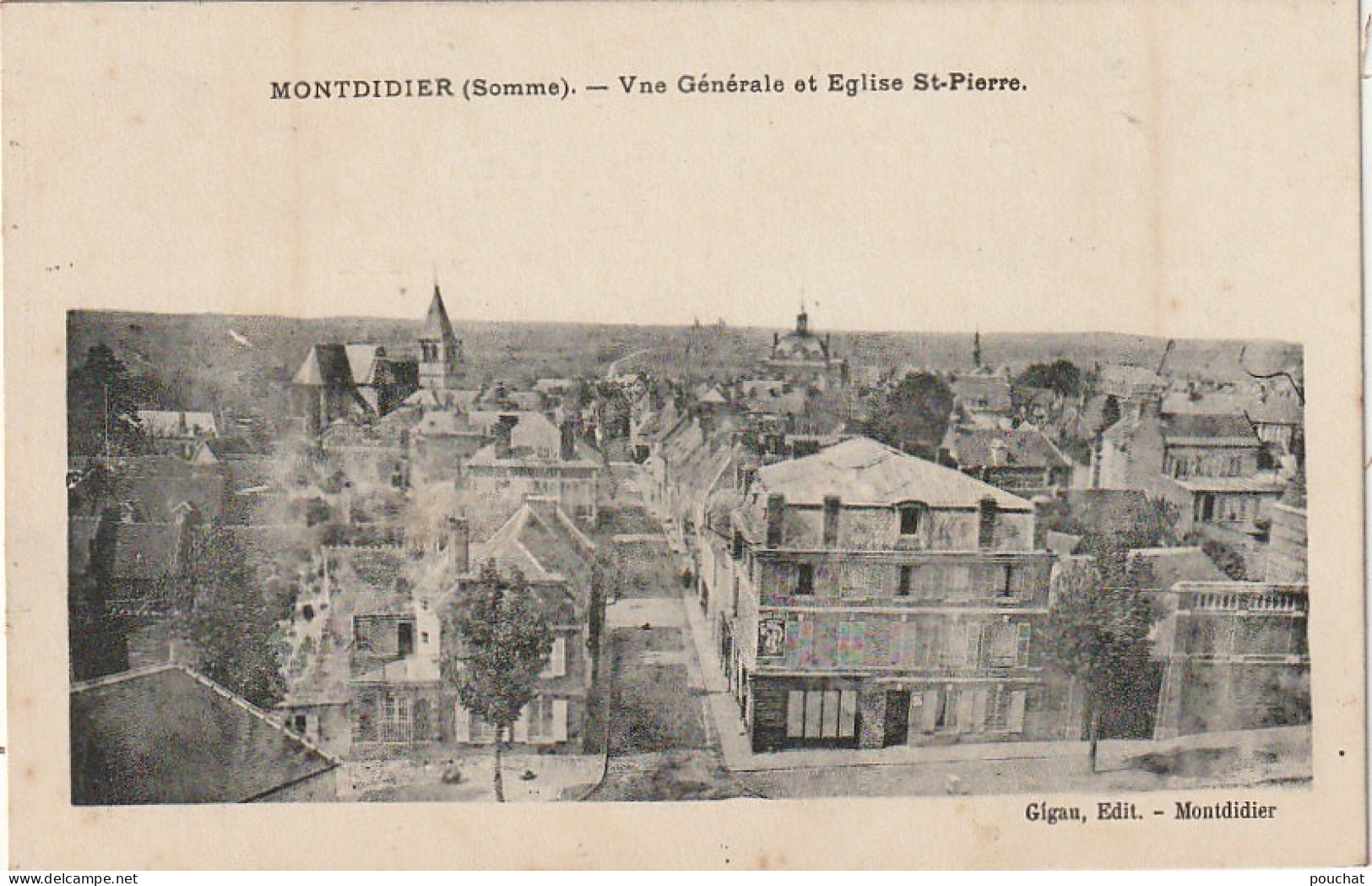 KO 7-(80) MONTDIDIER - VUE GENERALE ET EGLISE SAINT PIERRE  - 2 SCANS - Montdidier