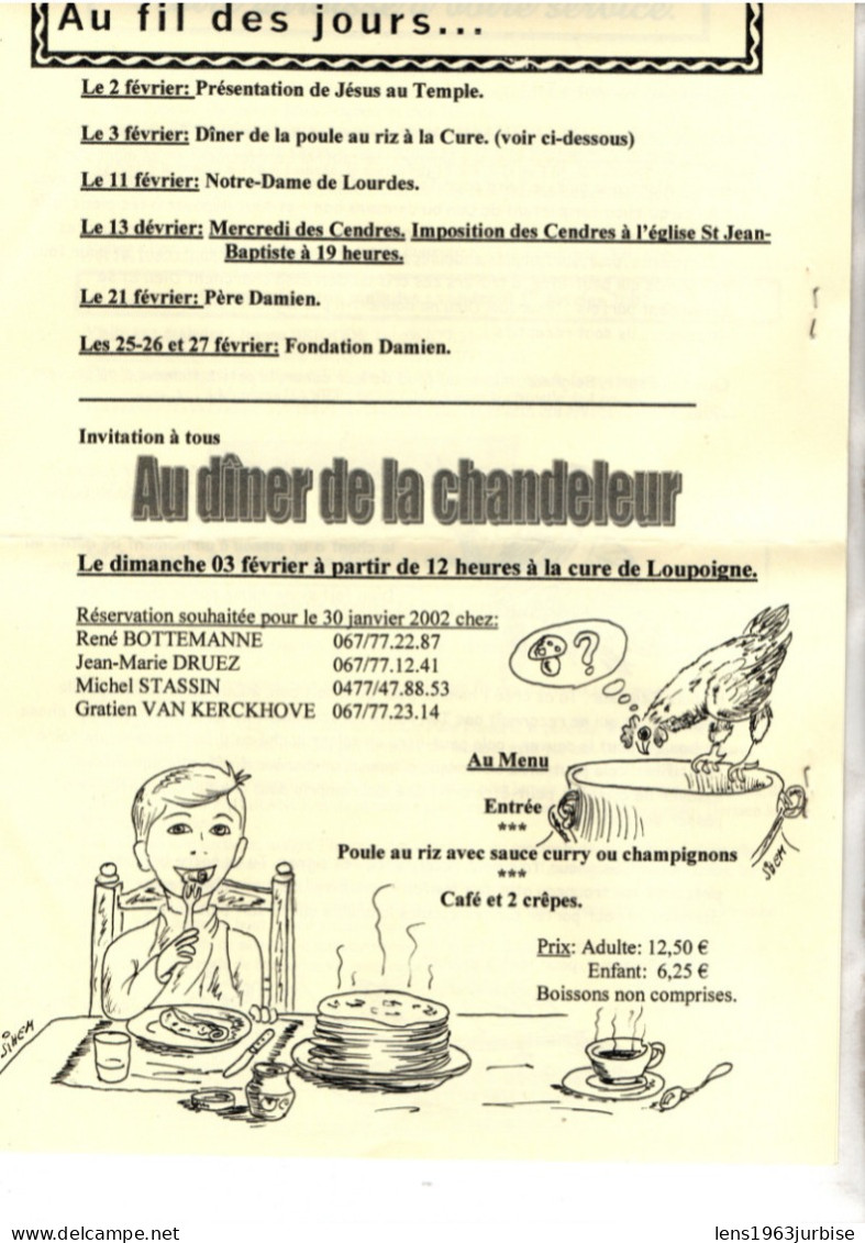 Paroisse De Loupoigne ,Février  2002 , N° 156 + 1 Enveloppe Vide - Other & Unclassified