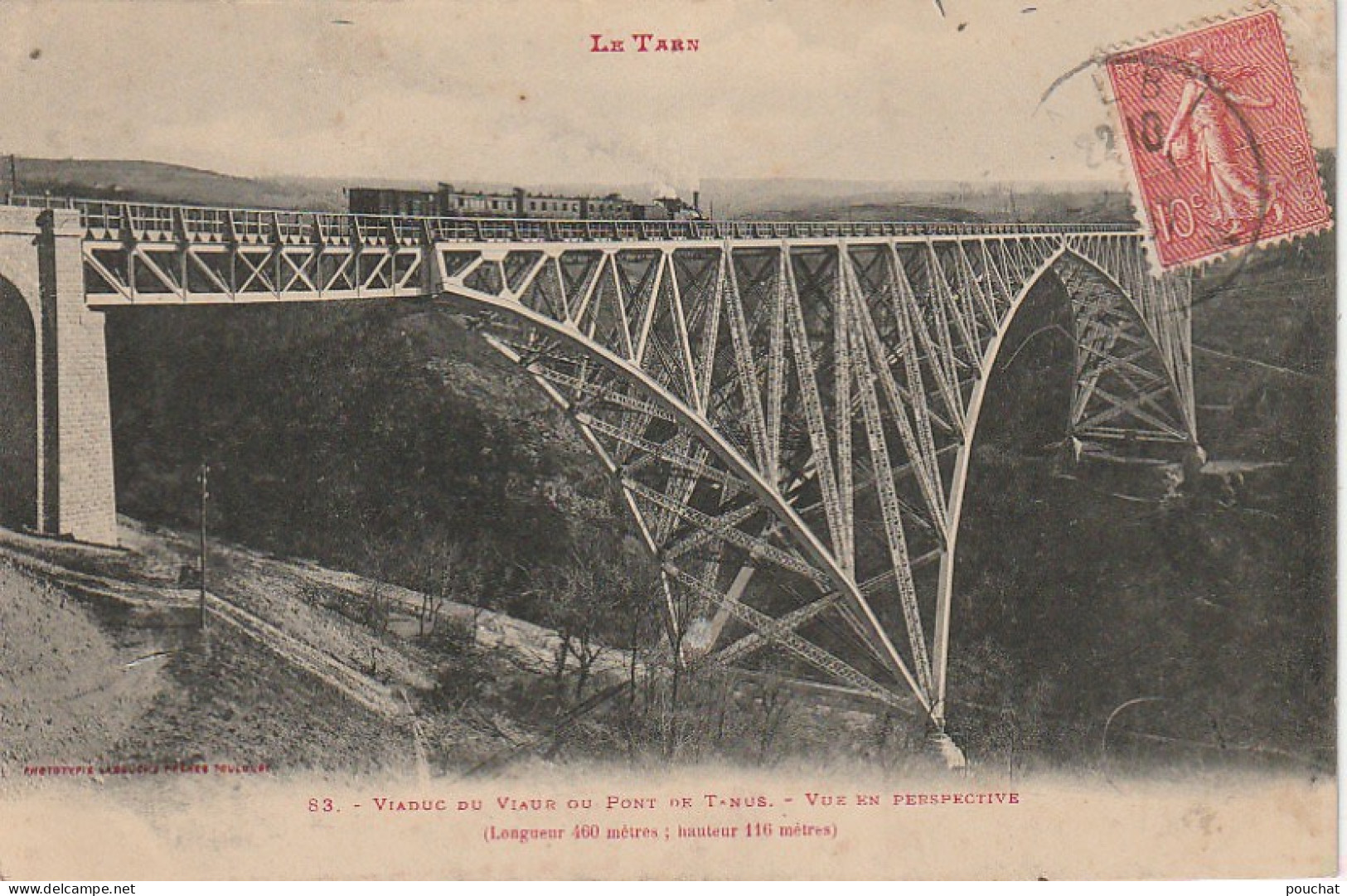 KO 8 -(81) VIADUC DU VIAUR OU PONT DE TANUS - VUE EN PERSPECTIVE - LOCOMOTIVE , WAGONS - 2 SCANS  - Andere & Zonder Classificatie