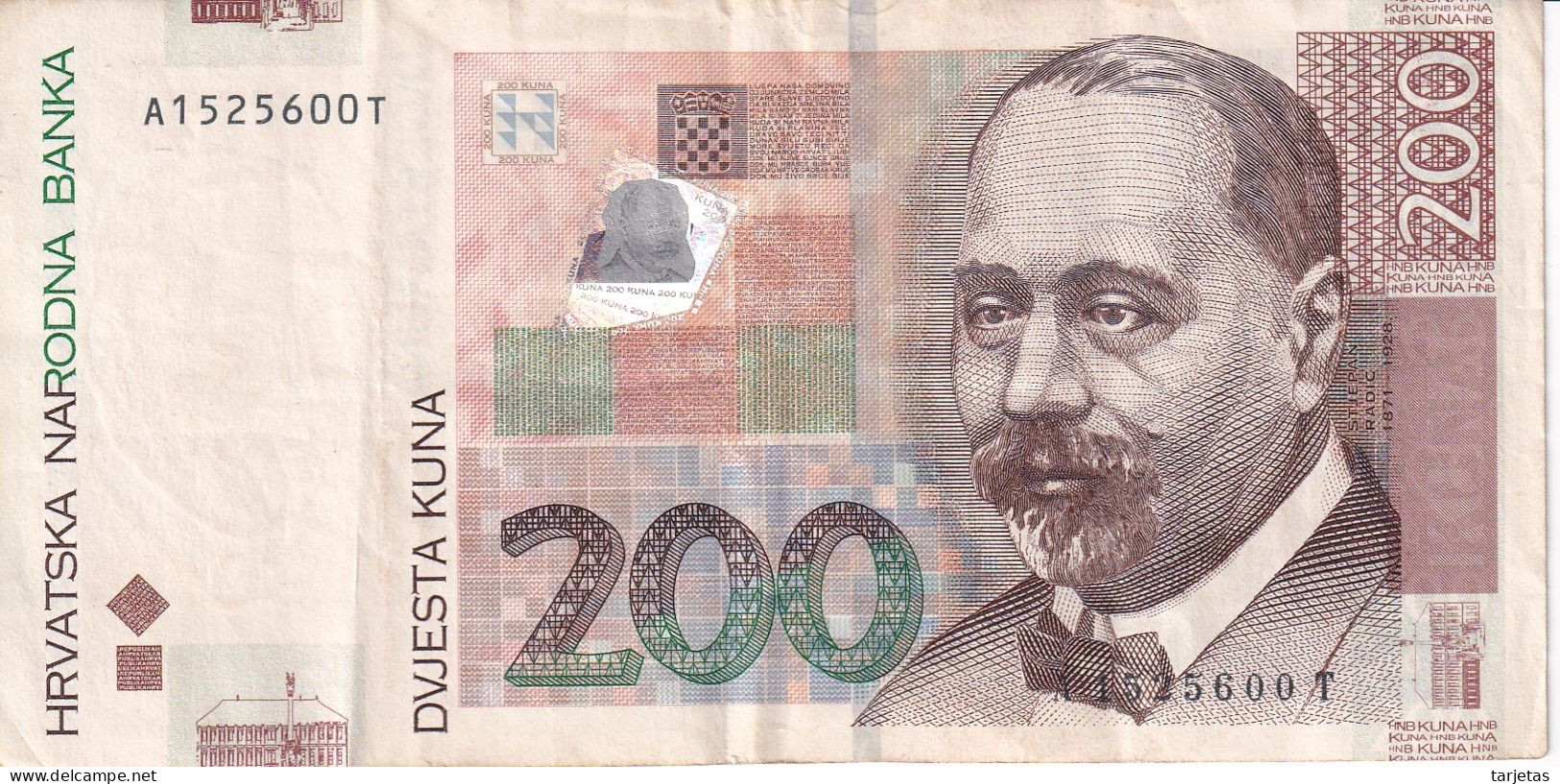 BILLETE DE CROACIA DE 200 KUNA DEL AÑO 2002  (BANKNOTE) - Kroatien