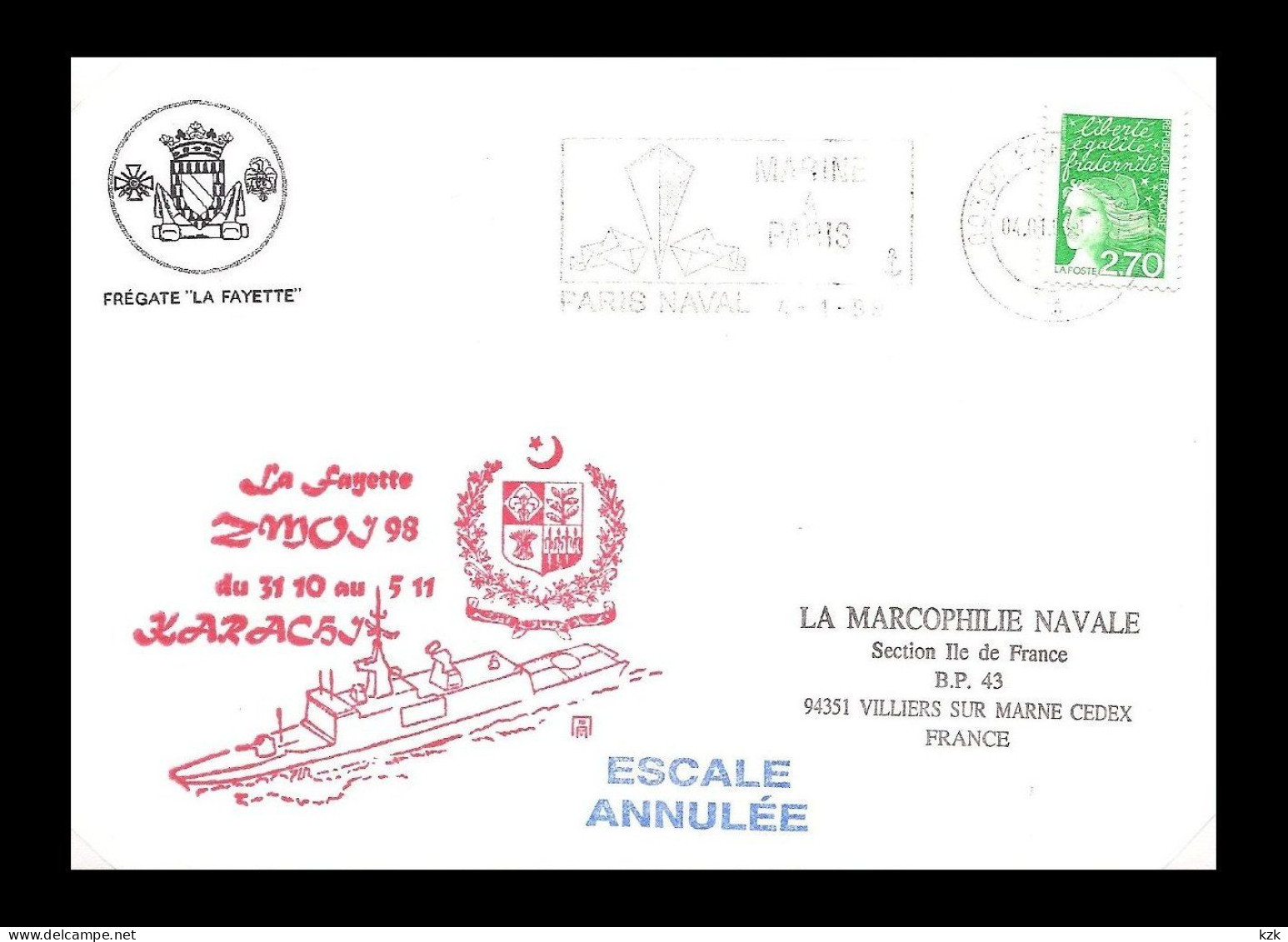 2 03	285	-	Frégate La Fayette - Posta Marittima