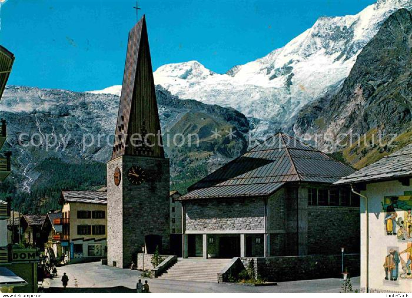 12624070 Saas-Fee Mit Kirche Alphubel Und Taeschhorn Saas Fee - Other & Unclassified