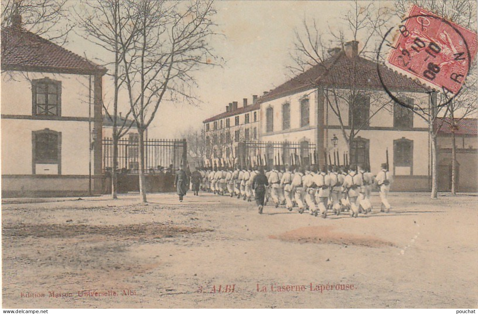 KO 8 -(81)  ALBI - LA CASERNE LAPEROUSE - SOLDATS - CARTE COLORISEE  - 2 SCANS  - Albi