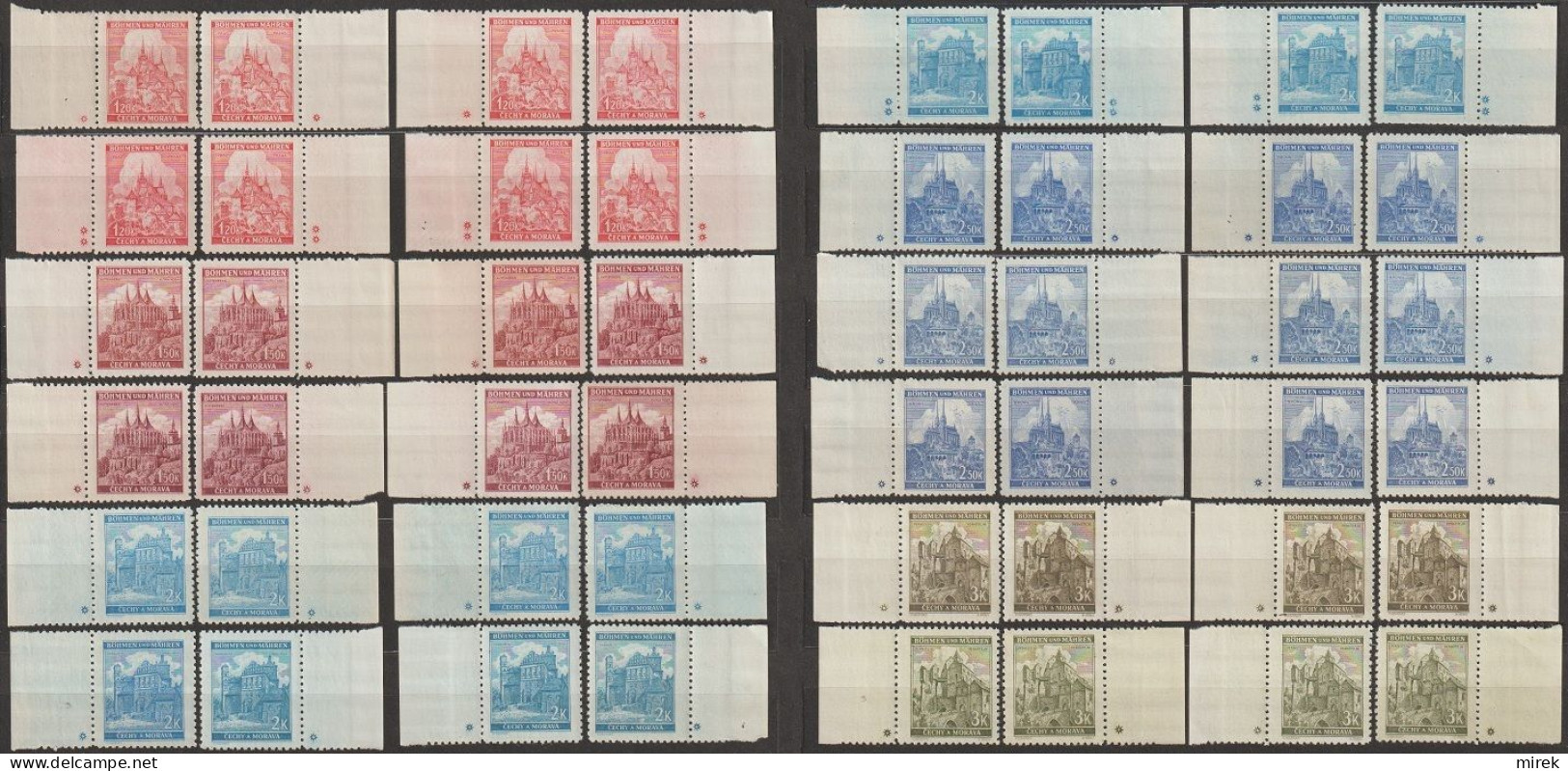 040/ Pof. 57-61, Basic Colors, Border Stamps, Plate Marks * And + - Nuovi