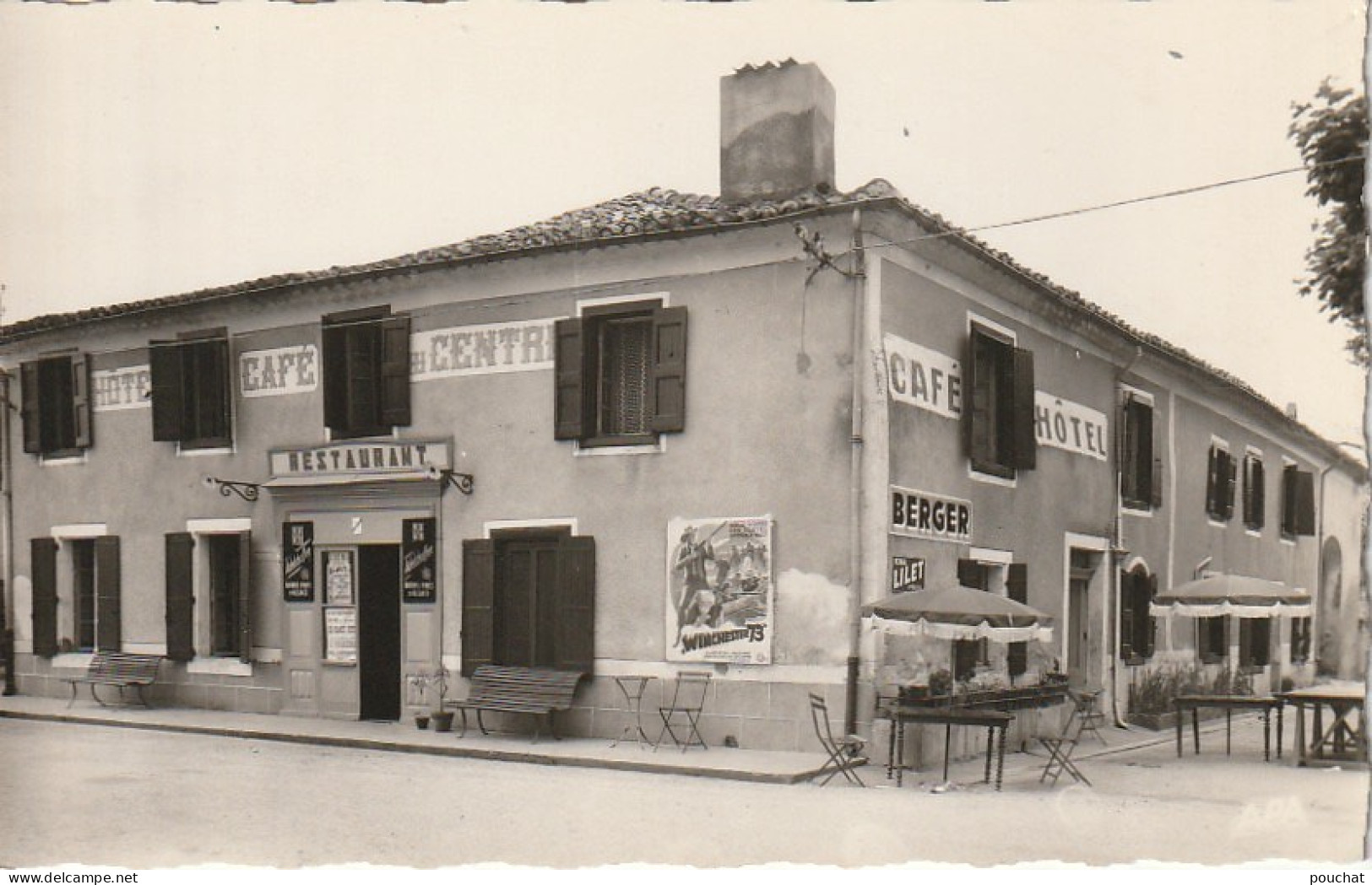 KO 11-(81) SEMALENS - HOTEL , CAFE RESTAURANT DU CENTRE  G .CORMARY , PROPRIETAIRE - PUBLICITE FILM " WINCHESTER 73 " - Autres & Non Classés