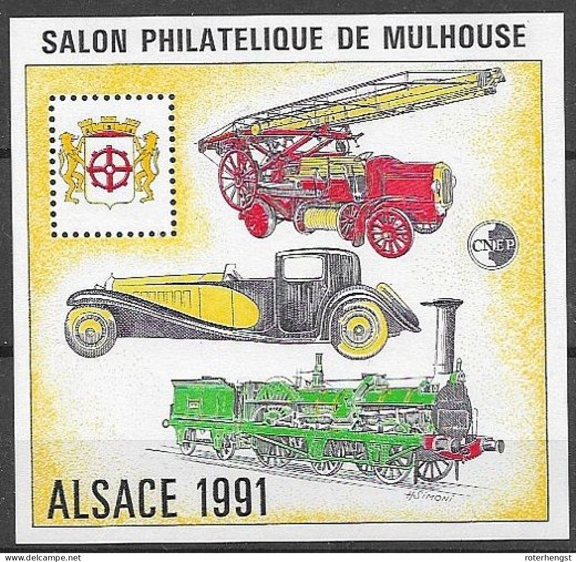 France Mnh ** CNEP Sheet Mulhouse Car Museum 15 Euros 1991 - CNEP