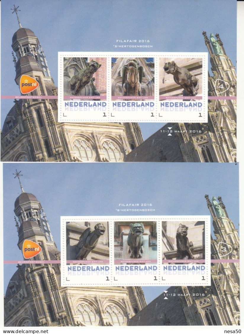 Nederland Persoonlijke Zegels, Thema:Den Bosch , Filafair, Waterspuwers Van Nationaal Monument Sint-Jan - Unused Stamps