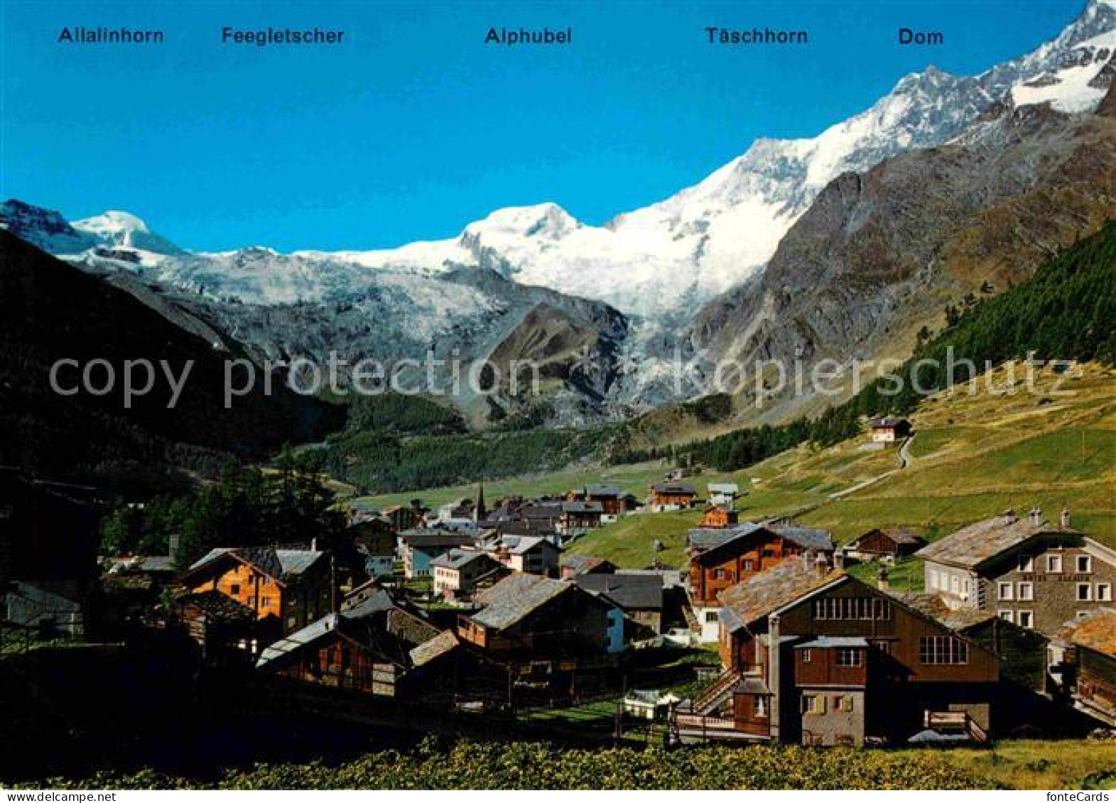 12623321 Saas-Fee Mit Allalinhorn Feegletscher Alphubel Taeschhorn Dom Saas Fee - Other & Unclassified