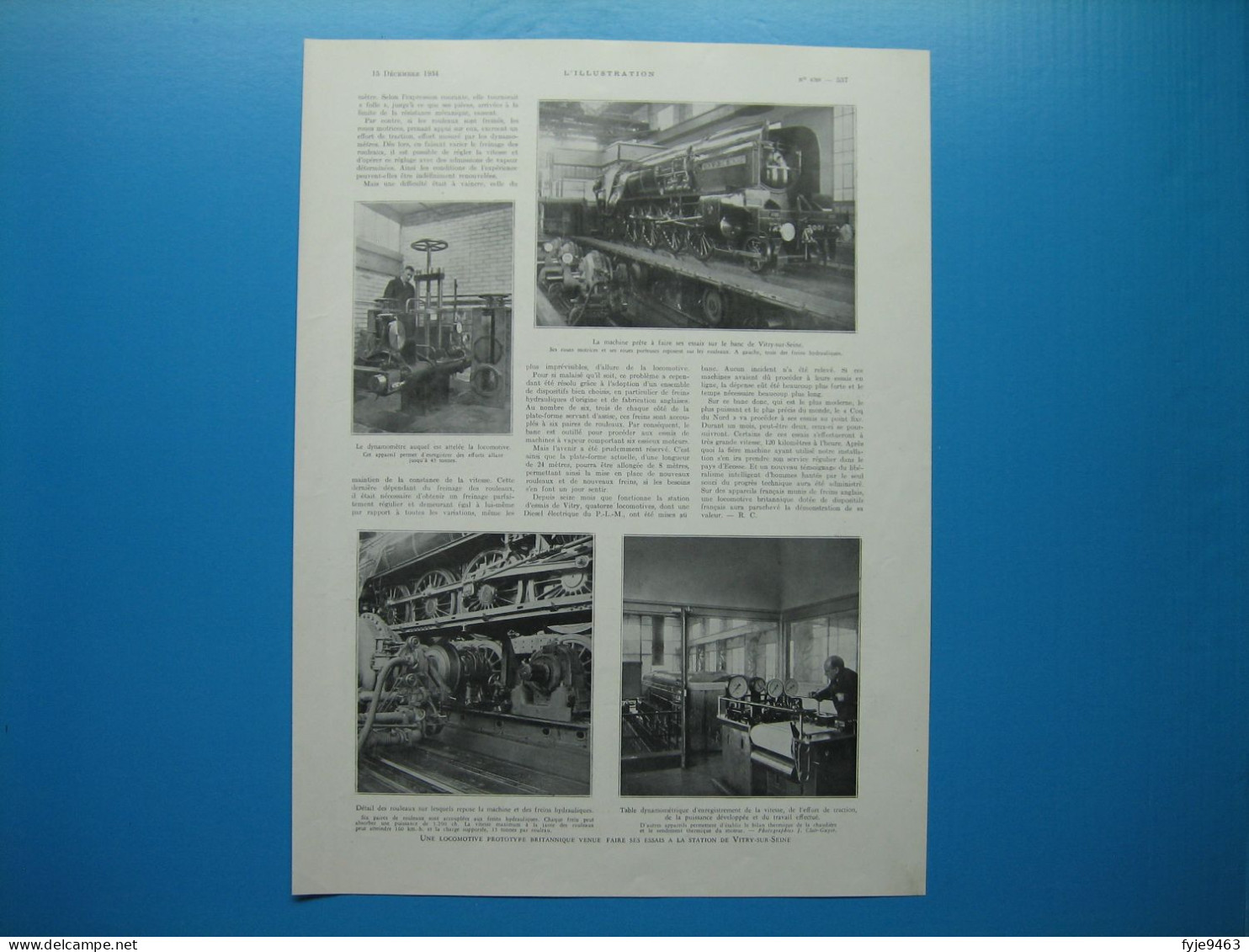 (1934) Essais En France D'une LOCOMOTIVE ANGLAISE à Grande Puissance à La Station De Vitry-sur-Seine - Zonder Classificatie