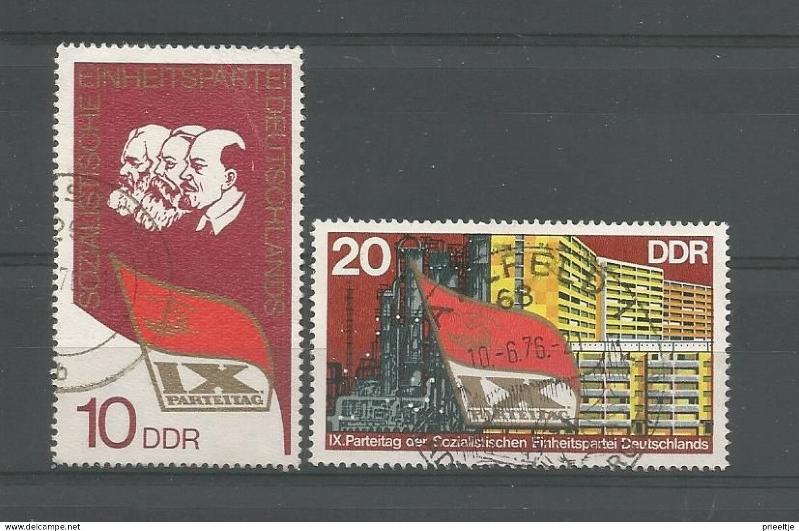 DDR 1976 9th Congress Of Soc. Party Y.T. 1801/1802 (0) - Oblitérés