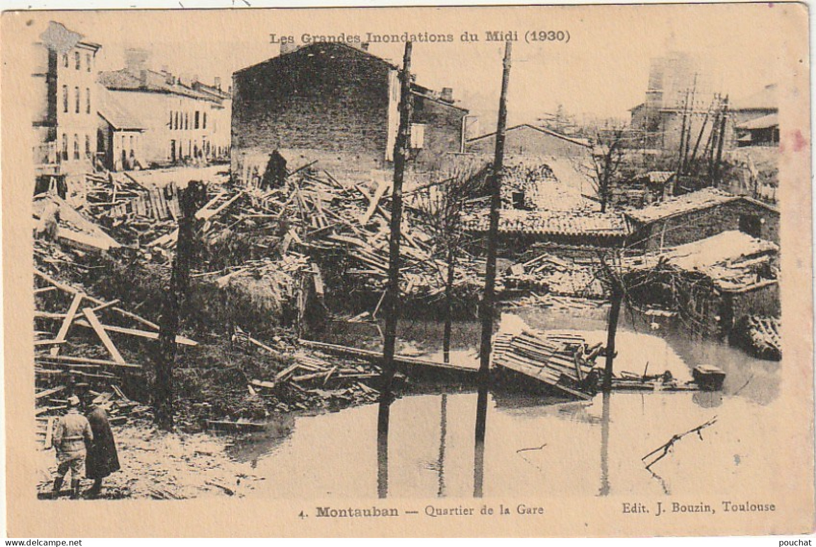 KO 15-(82) MONTAUBAN  - INONDATIONS DU MIDI 1930 - QUARTIER DE LA GARE - 2 SCANS - Floods