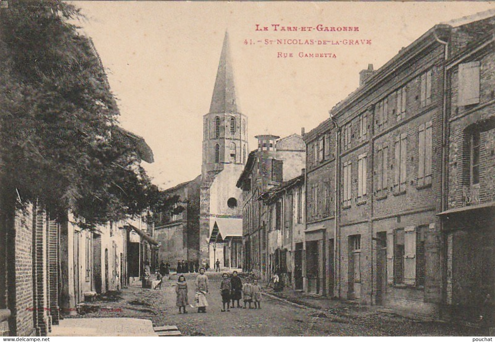 KO 15 -(82) SAINT NICOLAS DE LA GRAVE - RUE GAMBETTA - GROUPE D' ENFANTS - 2 SCANS - Saint Nicolas De La Grave