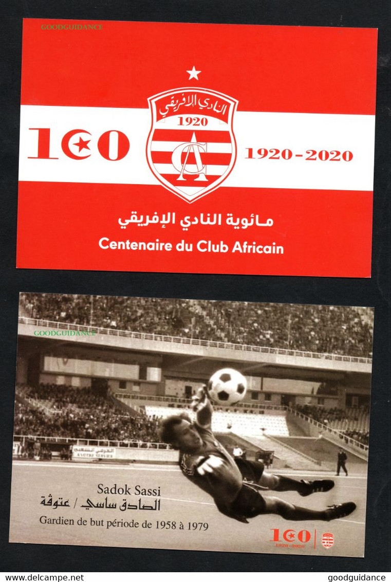 2020- Tunisie - Centenaire Du Club Africain 1920-2020 - Sport - Football - 2 Cartes Postales Officielles - Tunisia