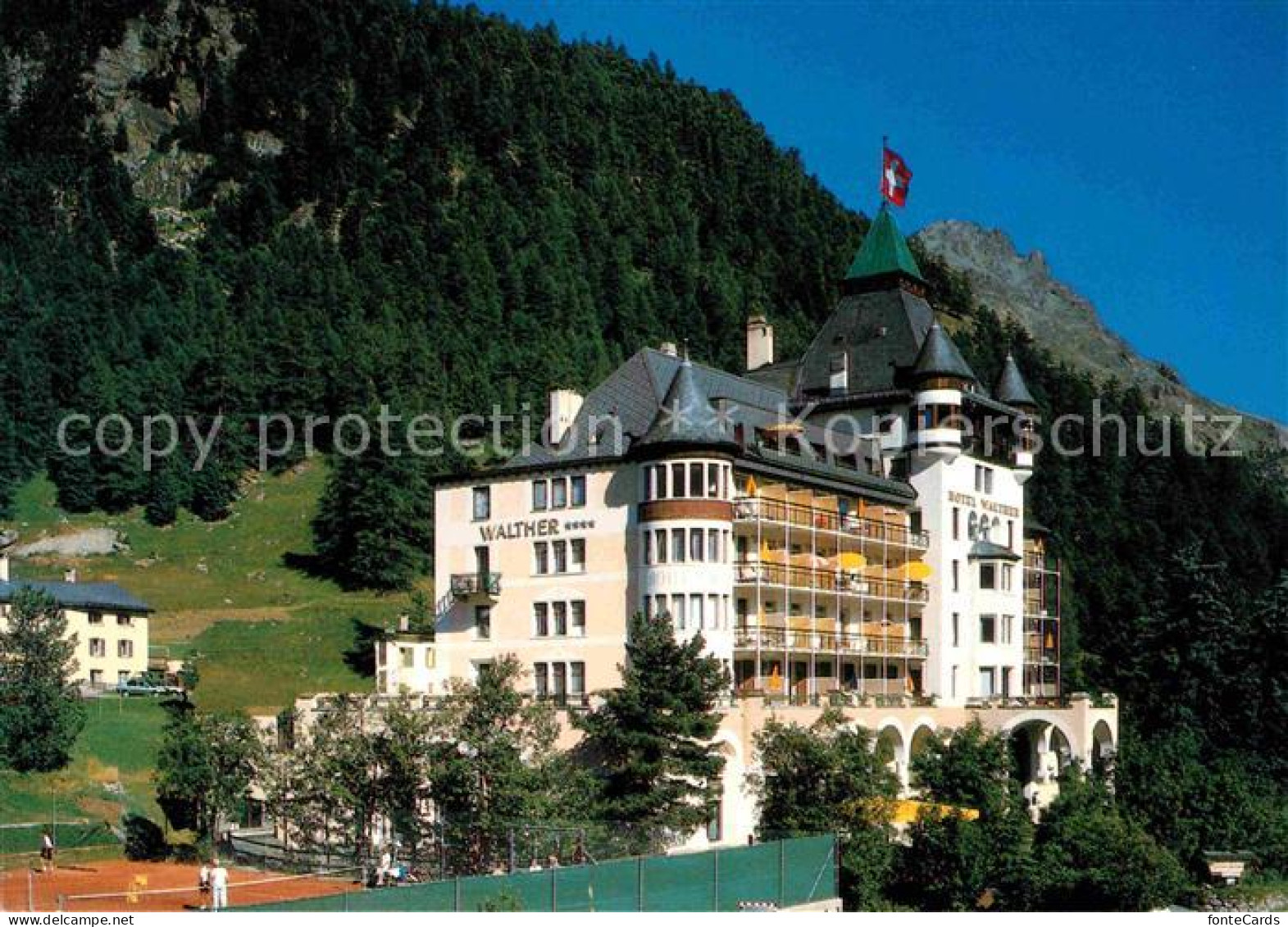 12620208 Pontresina Hotel Walther Tennisplatz Pontresina - Andere & Zonder Classificatie