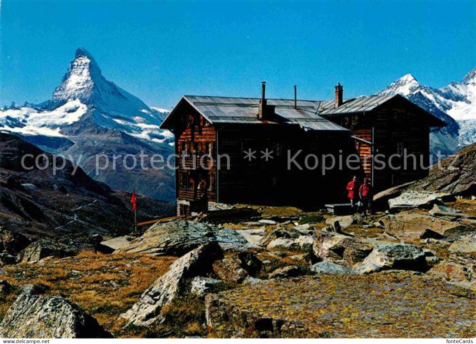 12619481 Zermatt VS Touristenhaus Fluhalp Matterhorn Dent Blanche Walliser Alpen - Other & Unclassified