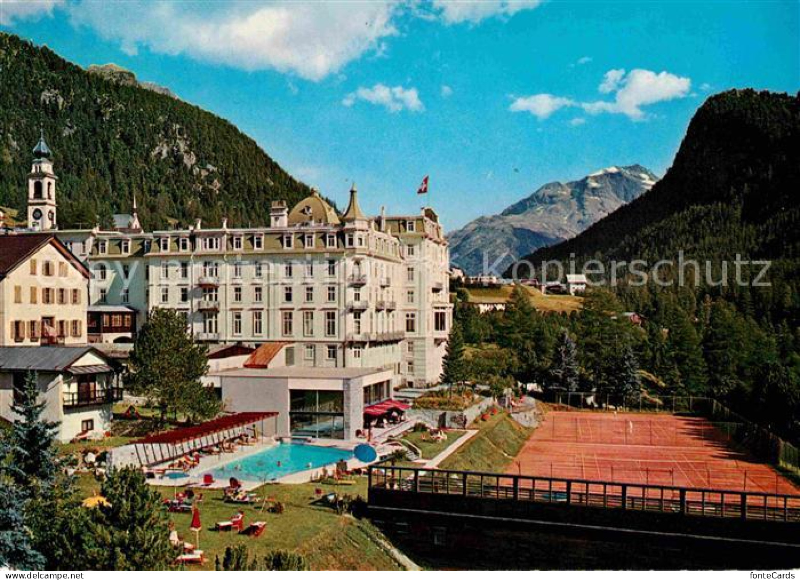 12618268 Pontresina Grandhotel Kronenhof Bellavista Swimming Pool Tennisplaetze  - Otros & Sin Clasificación