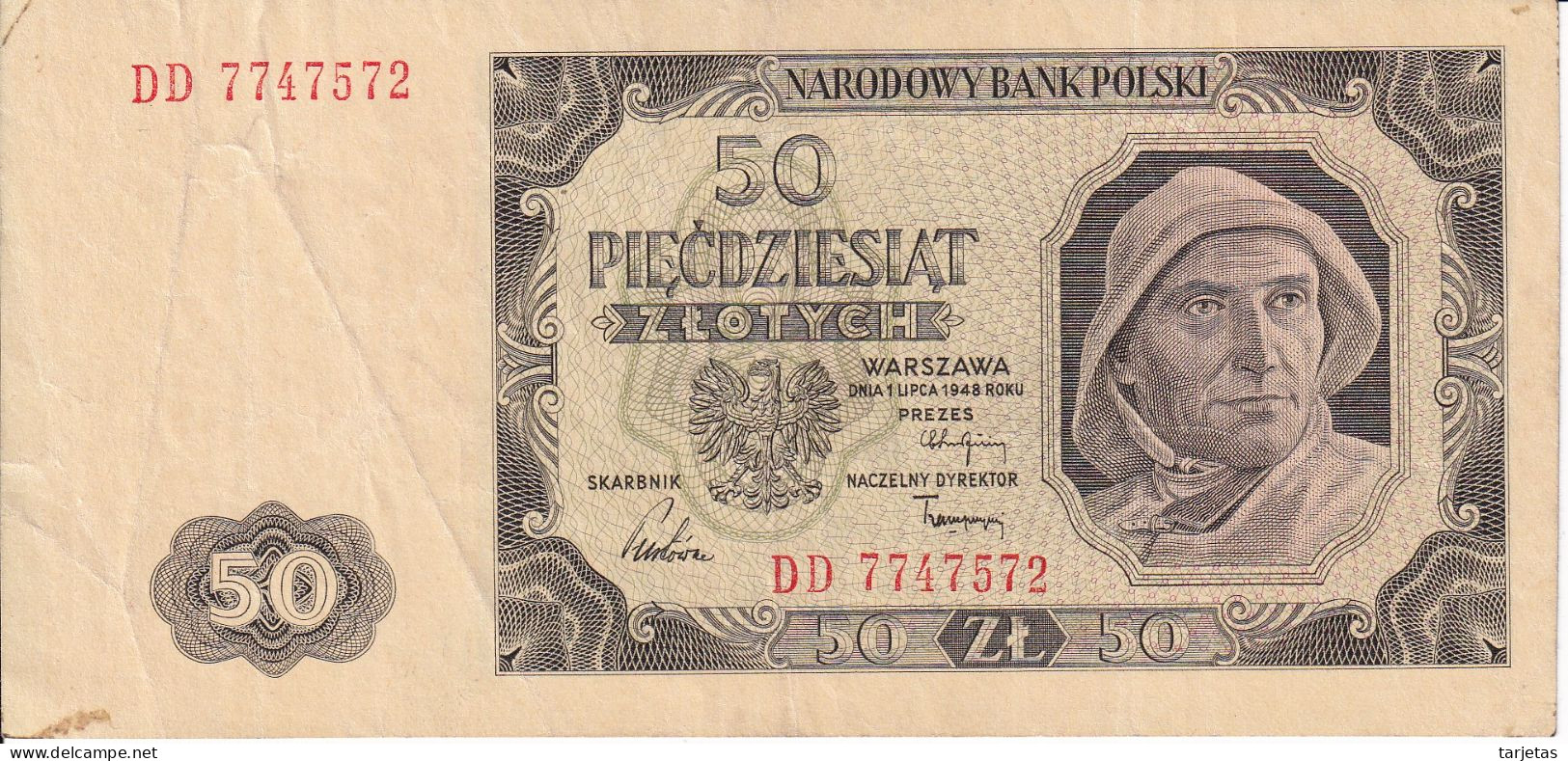 BILLETE DE POLONIA DE 50 ZLOTYCH DEL AÑO 1948 (BANK NOTE) - Pologne