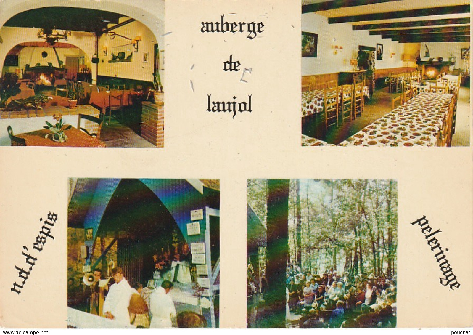 KO 18-(82) ESPIS , PRES MOISSAC - AUBERGE DE LAUJOL - CARTE MULTIVUES COULEURS - 2 SCANS - Autres & Non Classés