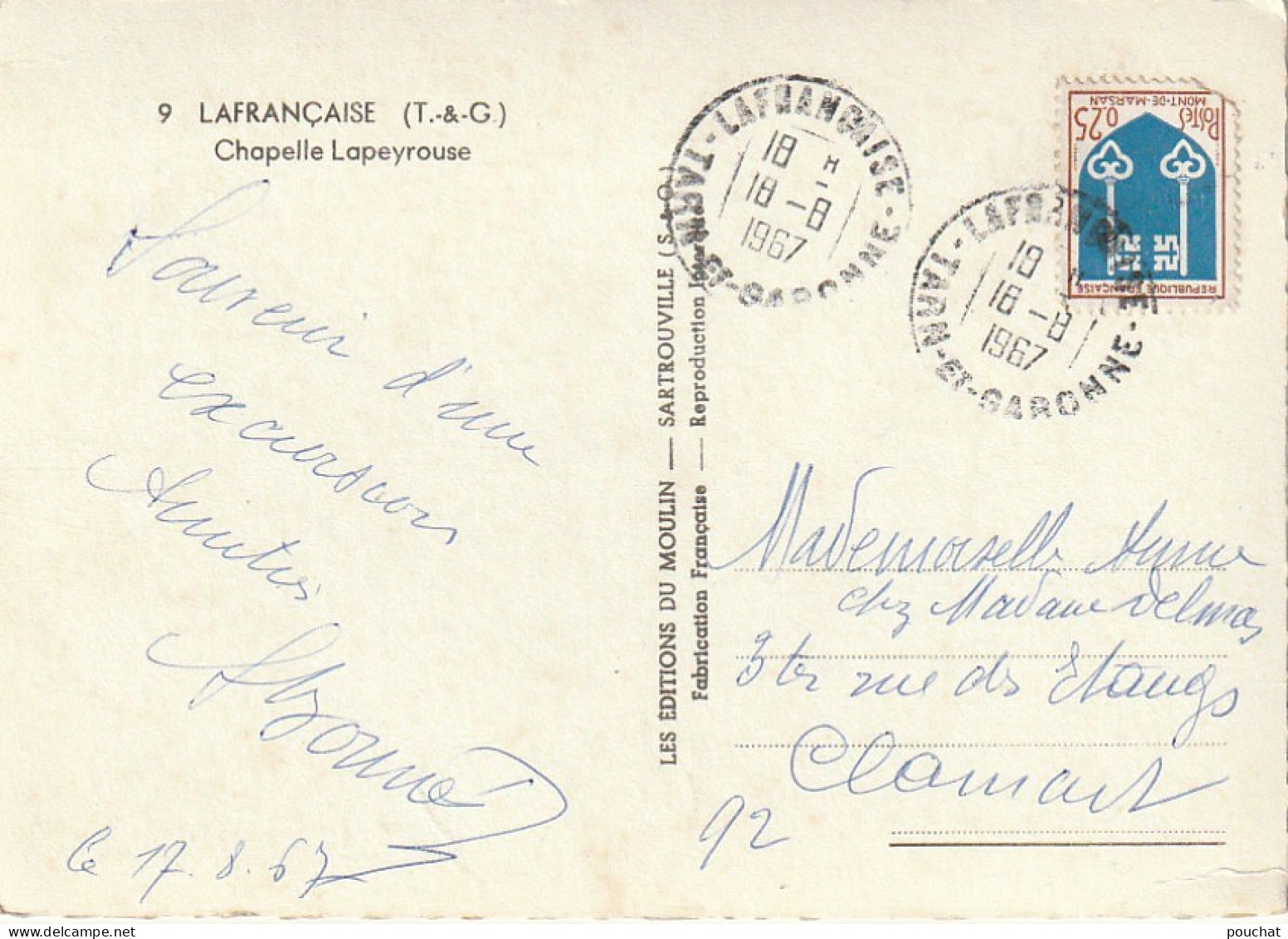 KO 18-(82) LAFRANCAISE - CHAPELLE LAPEYROUSE - 2 SCANS - Lafrancaise