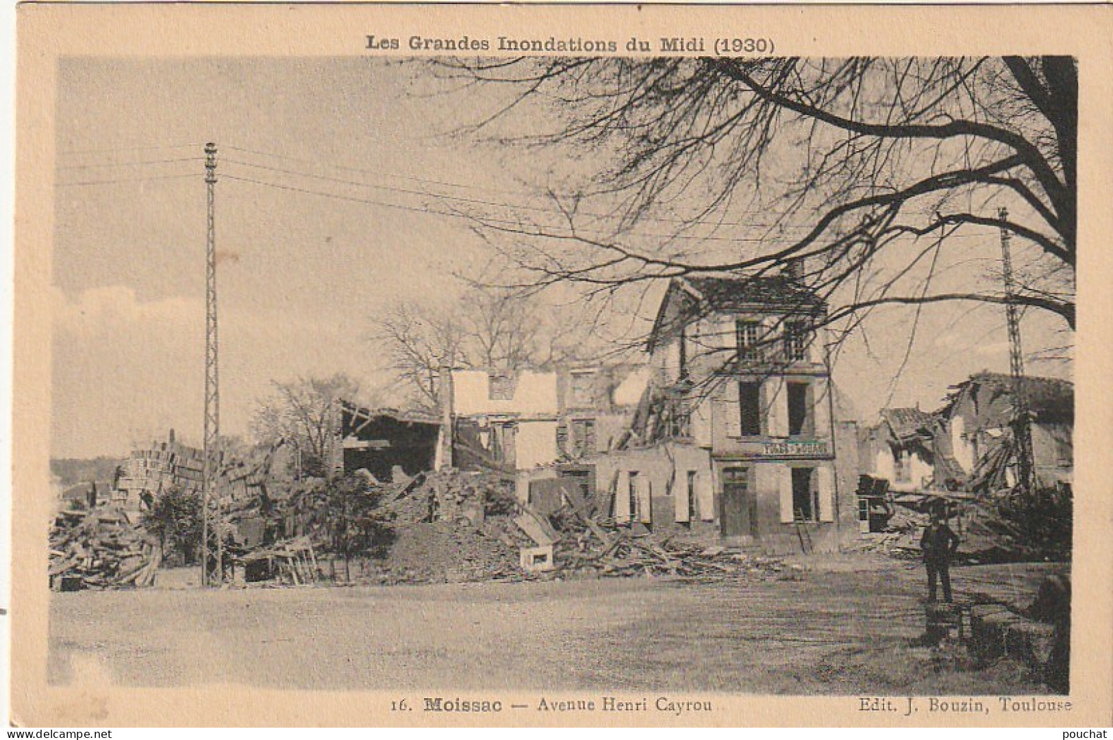 KO 19-(82) MOISSAC- INONDATIONS 1930 - AVENUE HENRI CAYROU - DECOMBRES - 2 SCANS - Floods