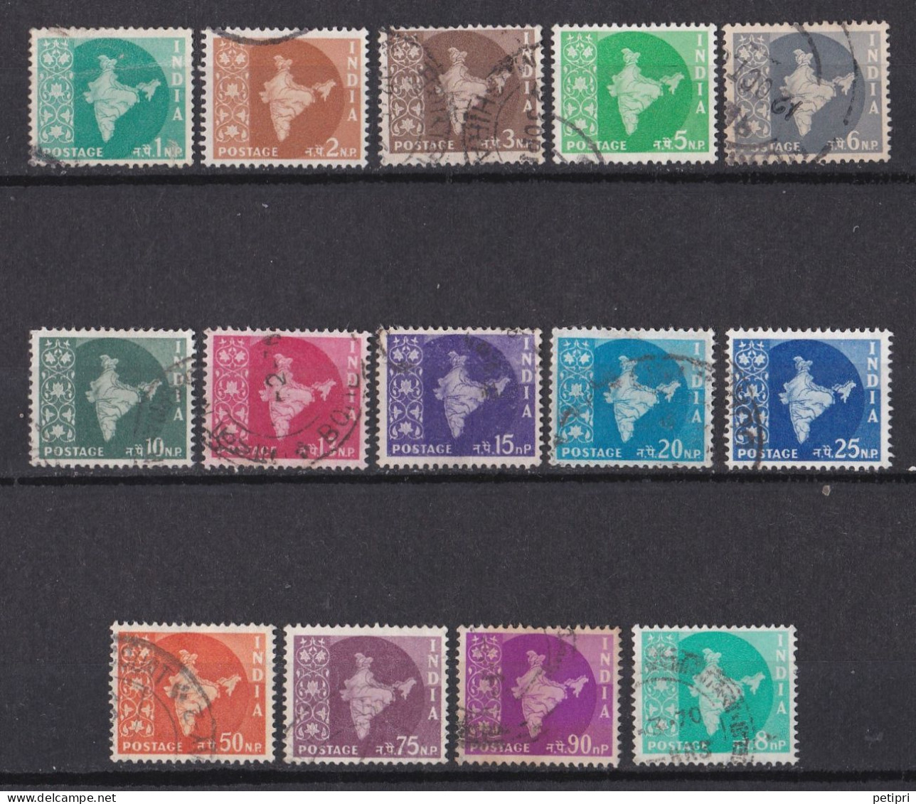 Inde  - 1950  1959 -  République -  Y&T N ° 71  72  73  74  75  76  77  78  79  80  81  82  83  Et  99  Oblitérés - Used Stamps