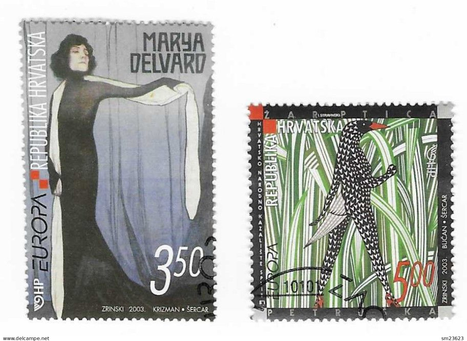 Kroatien / Hrvatska 2003  Mi.Nr. 651 / 652 , EUROPA CEPT / Plakatkunst - Gestempelt / Fine Used / (o) - 2003